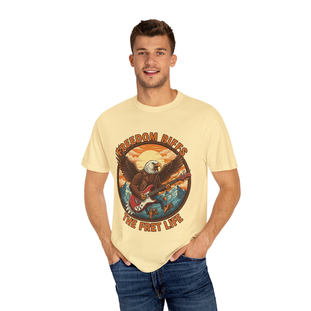 Freedom Riffs: The Eagle's Patriotic Shred Fret Life Tee