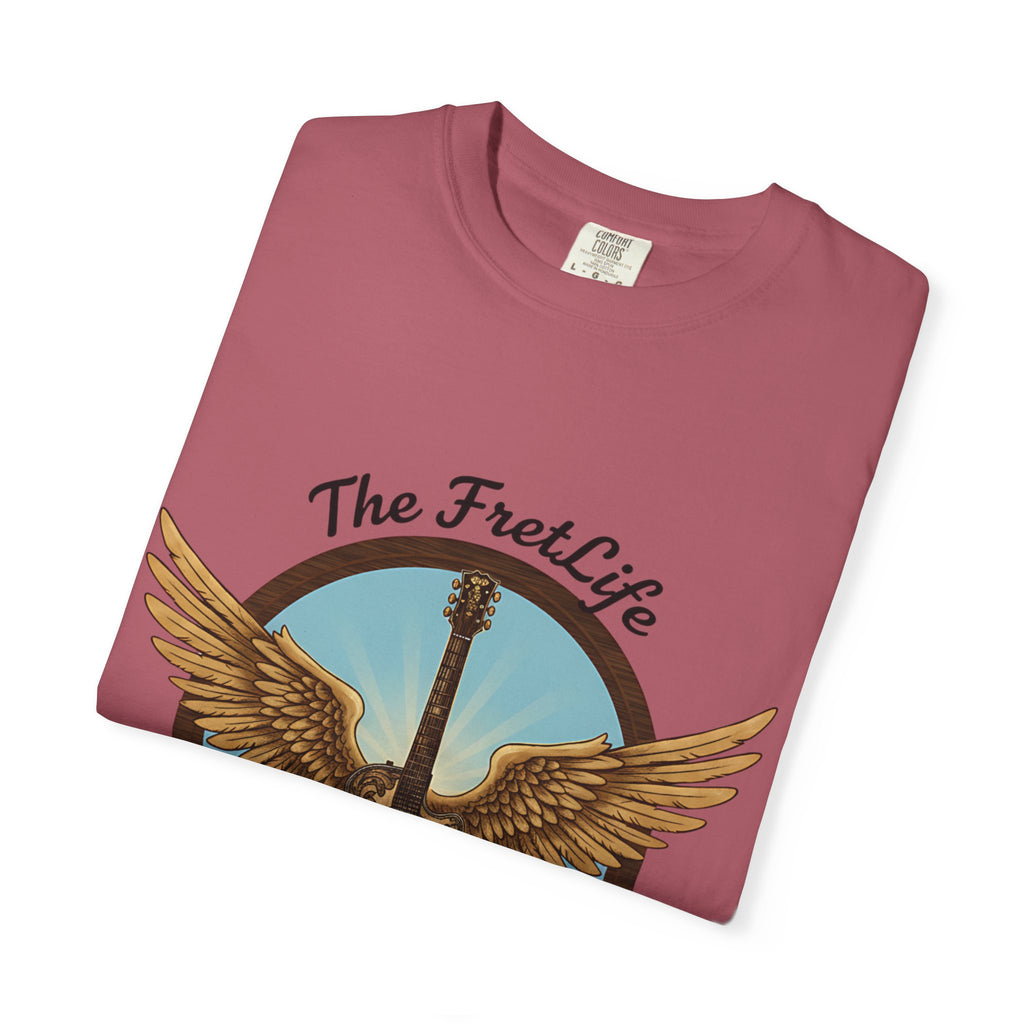 Winged Guitar T-shirt - The Fret Life Logo, Music Lover Gift