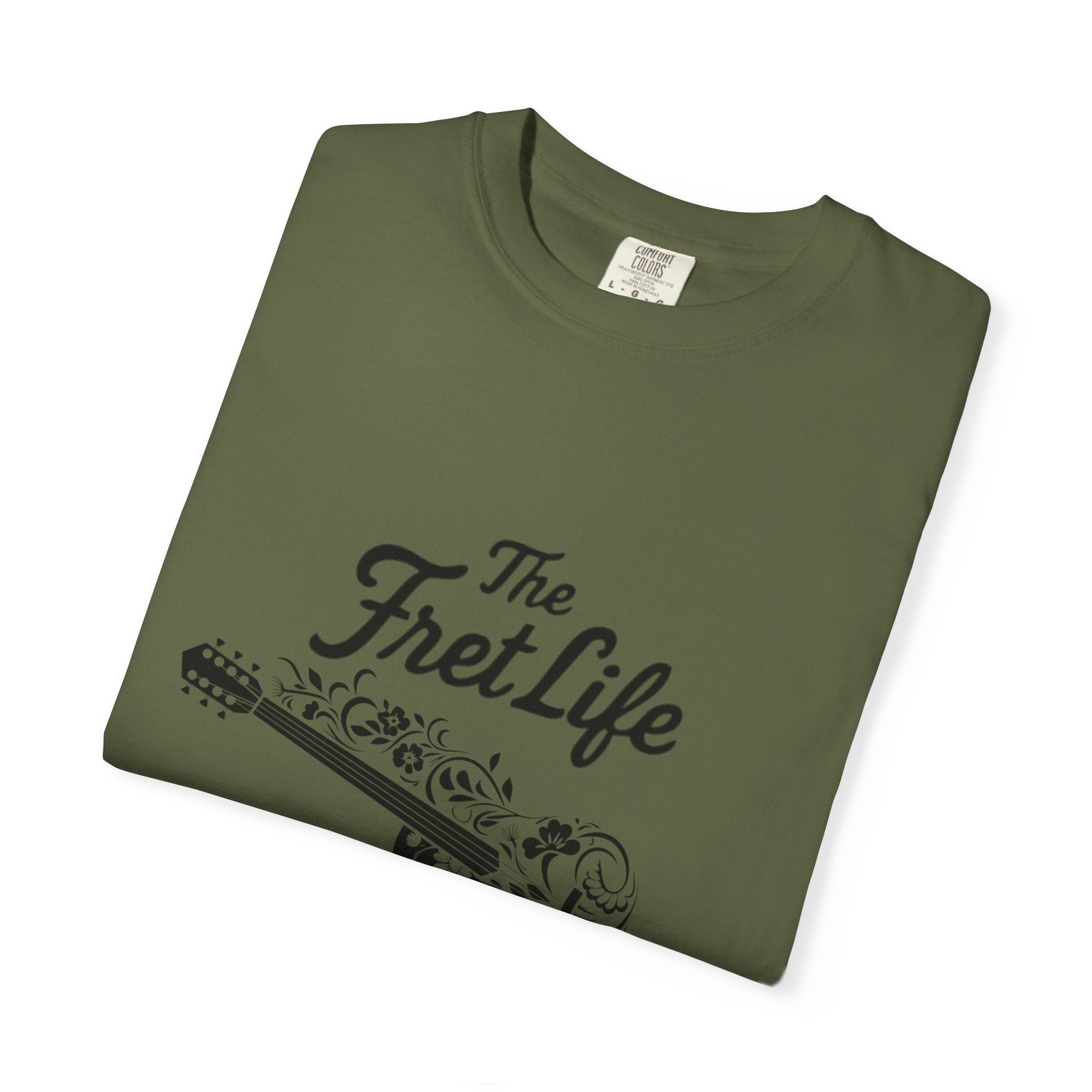 T-shirt - Flower Guitar 'The Fret Life' Subtle Design - Music and Guitar Lover Gift