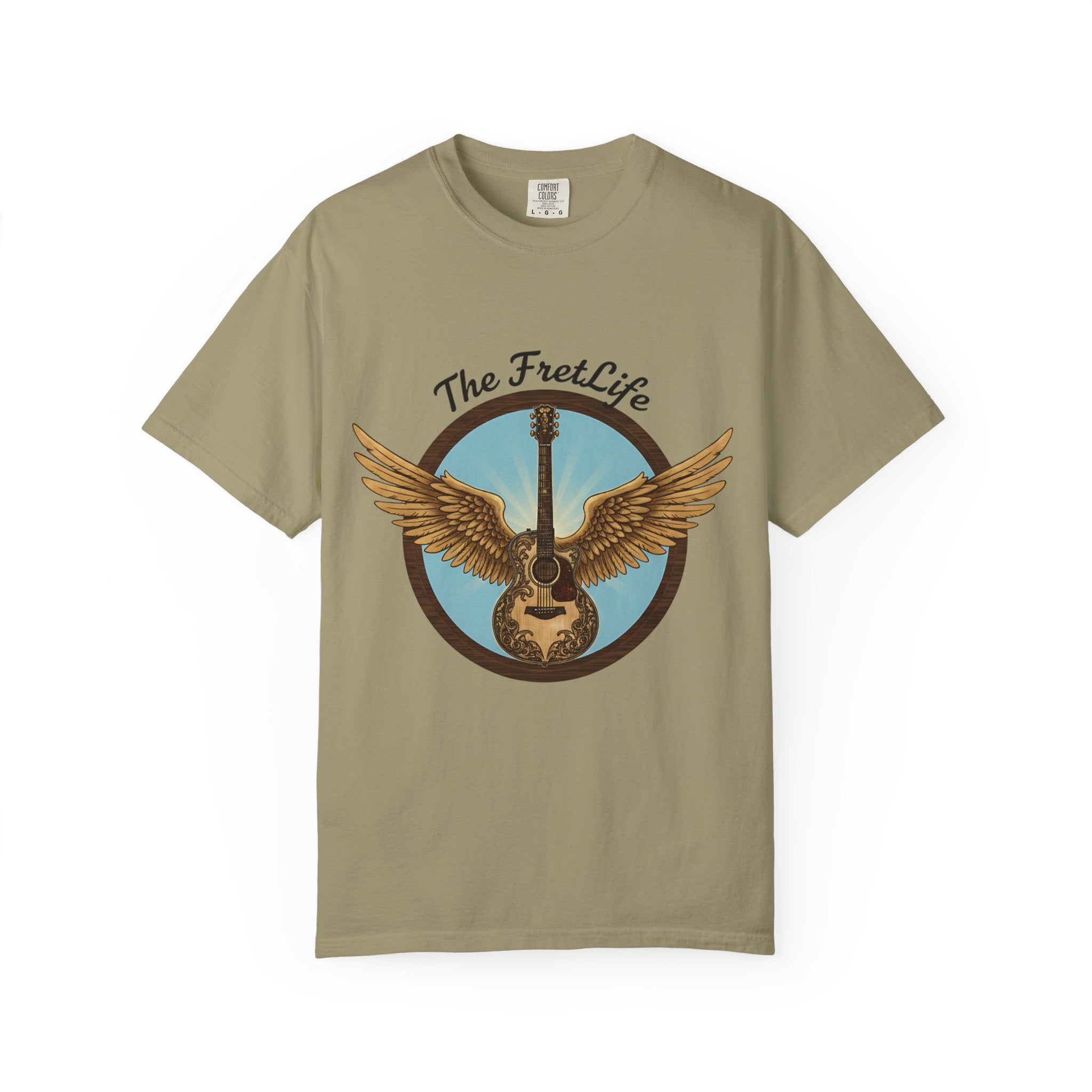 Winged Guitar T-shirt - The Fret Life Logo, Music Lover Gift