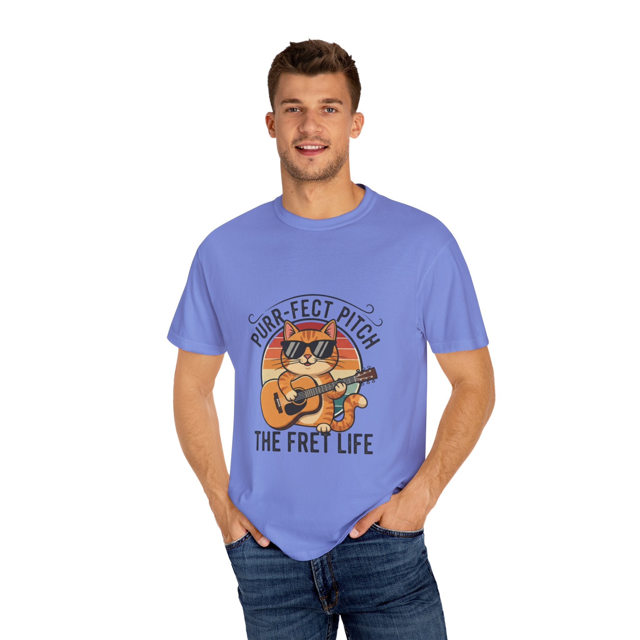 Purr-Fect Pitch: The Cool Cat Fret Life Tee