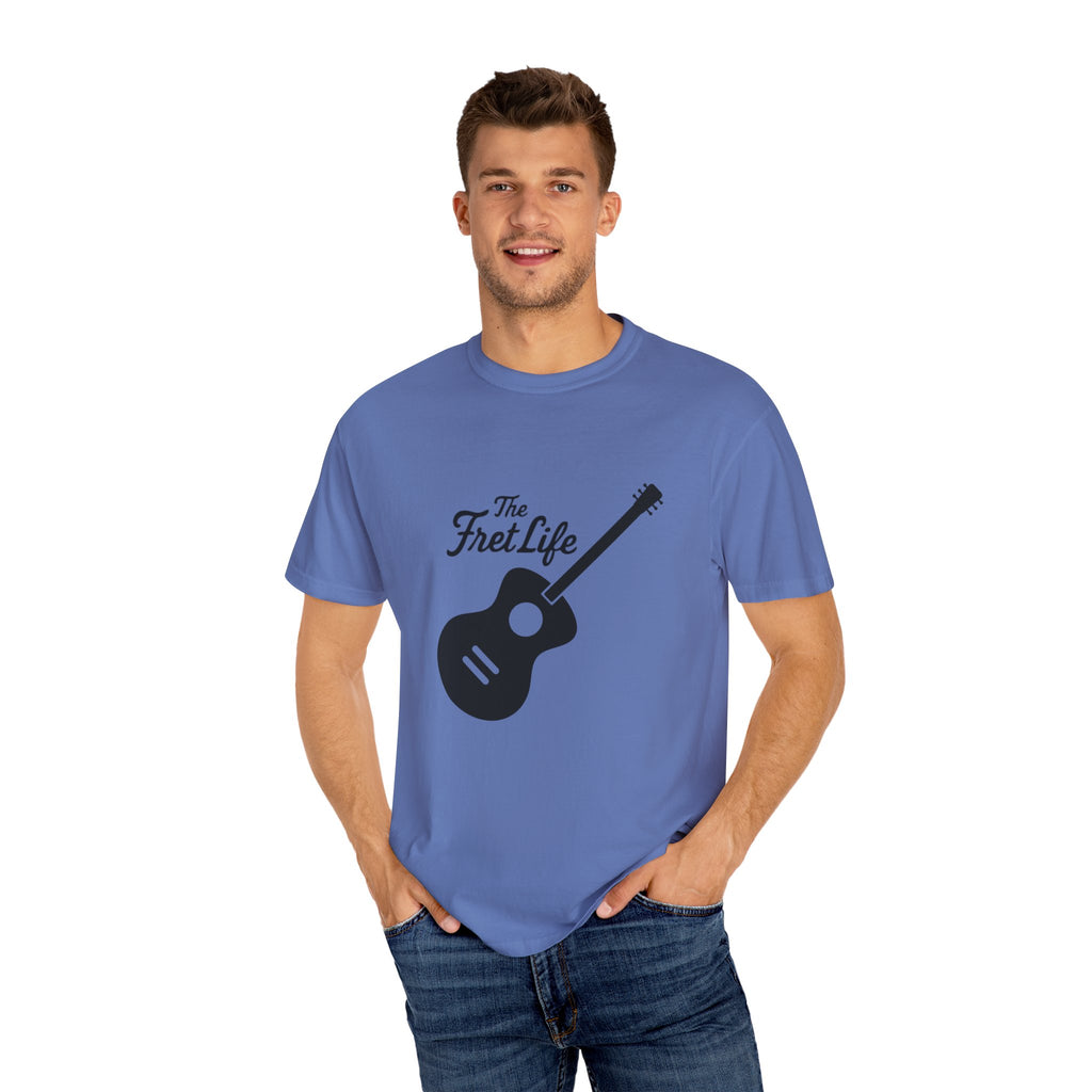 Acoustic Guitar, The Fret Life, Unisex Garment-Dyed T-shirt