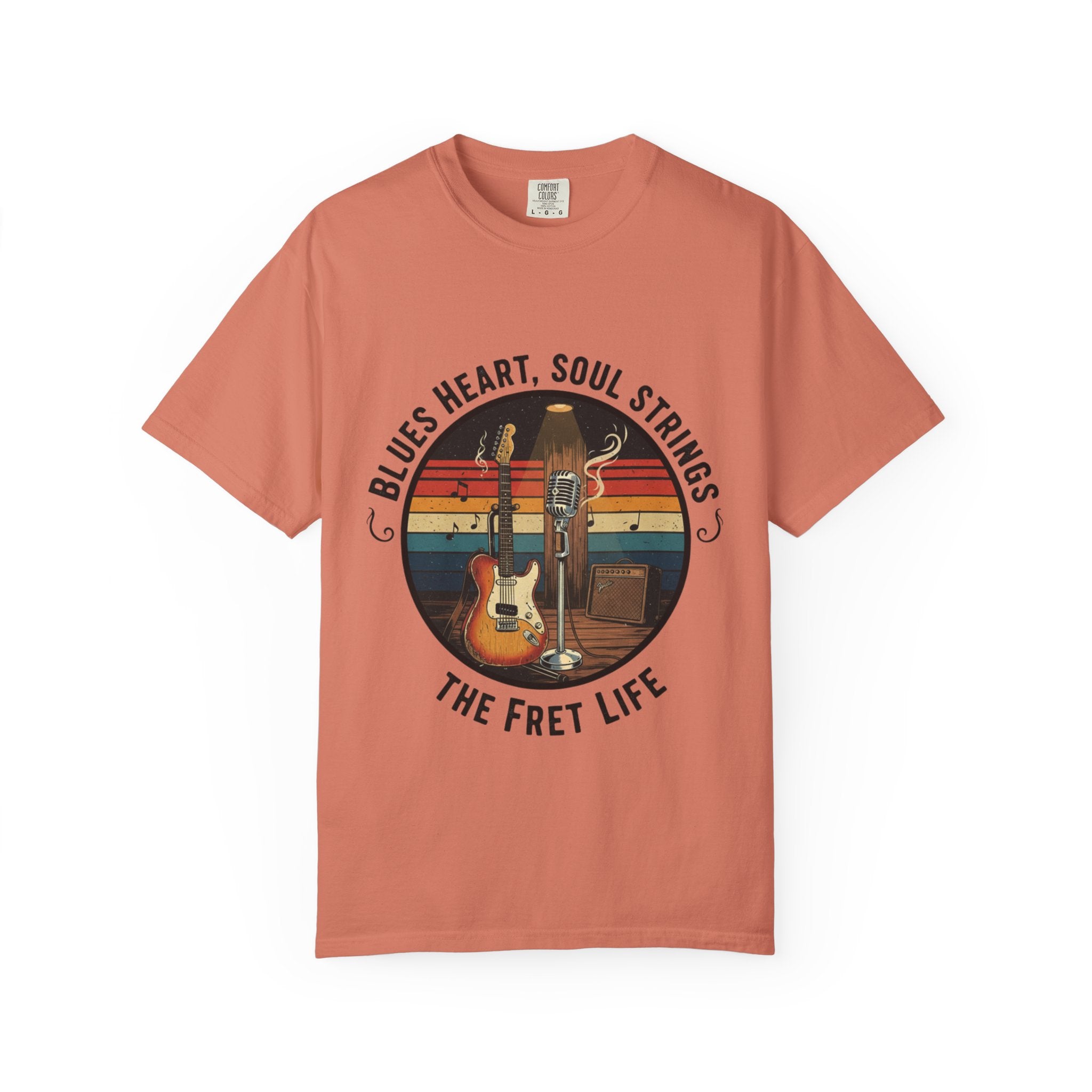 Blues Heart, Soul Strings: The Fret Life Classic Tee