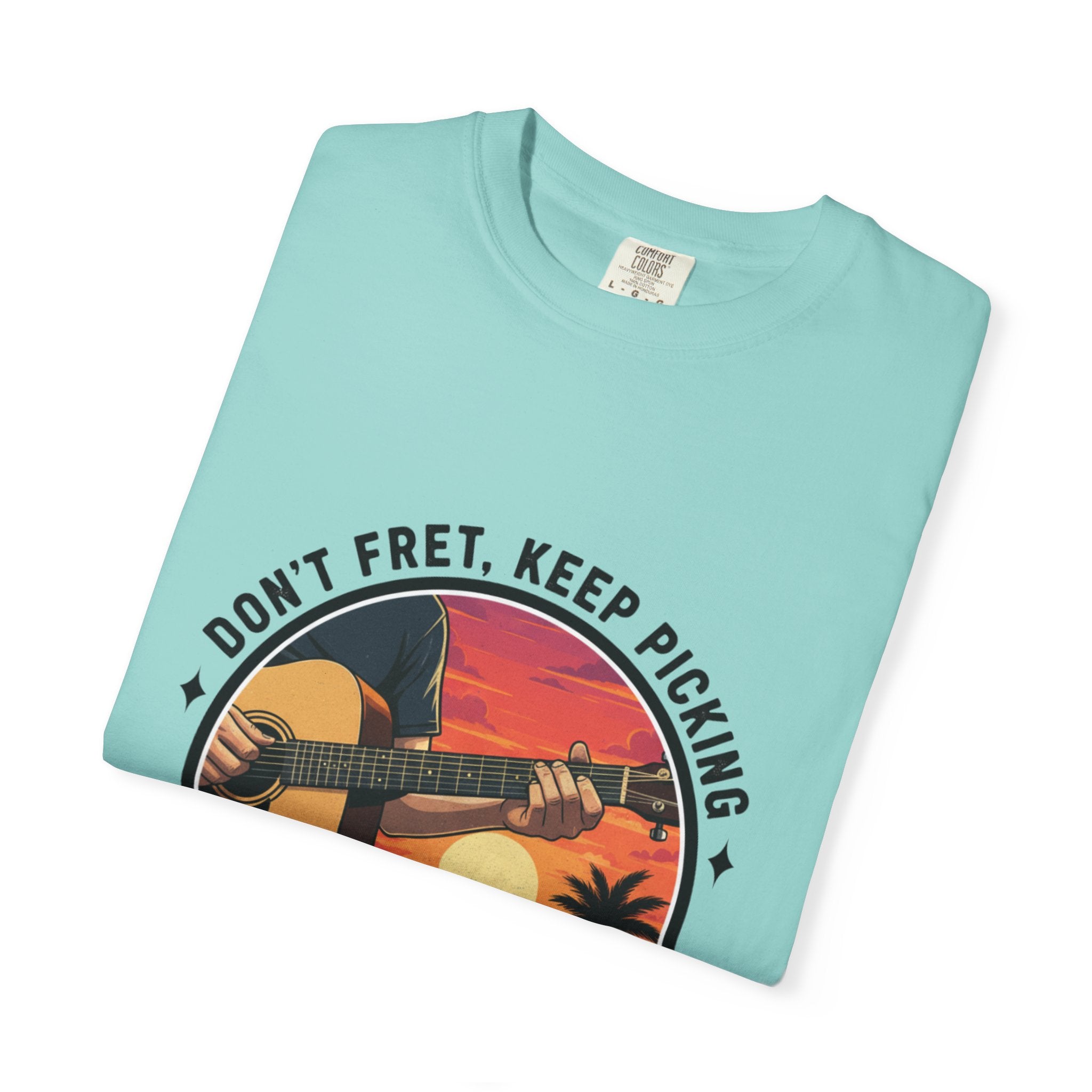 Don't Fret, Keep Picking: Island Sunset Guitar Tee