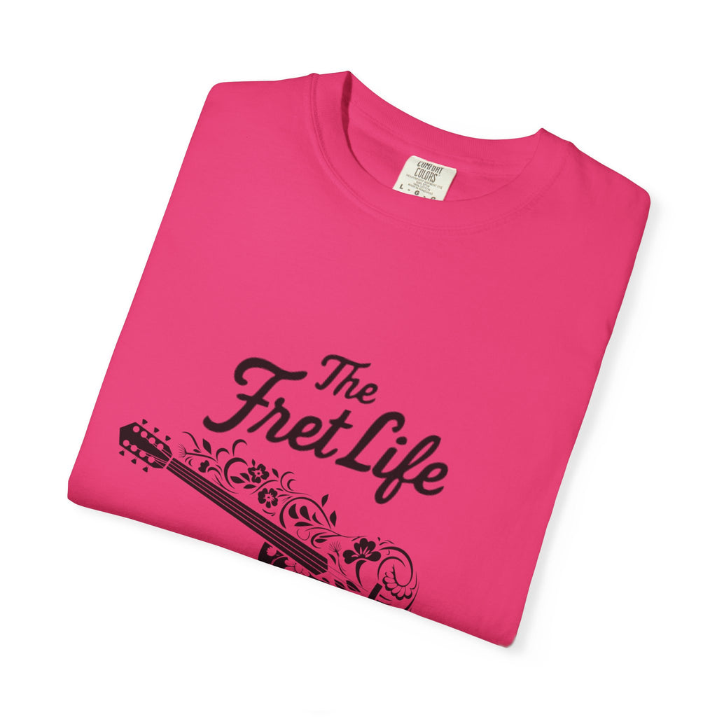 T-shirt - Flower Guitar 'The Fret Life' Subtle Design - Music and Guitar Lover Gift