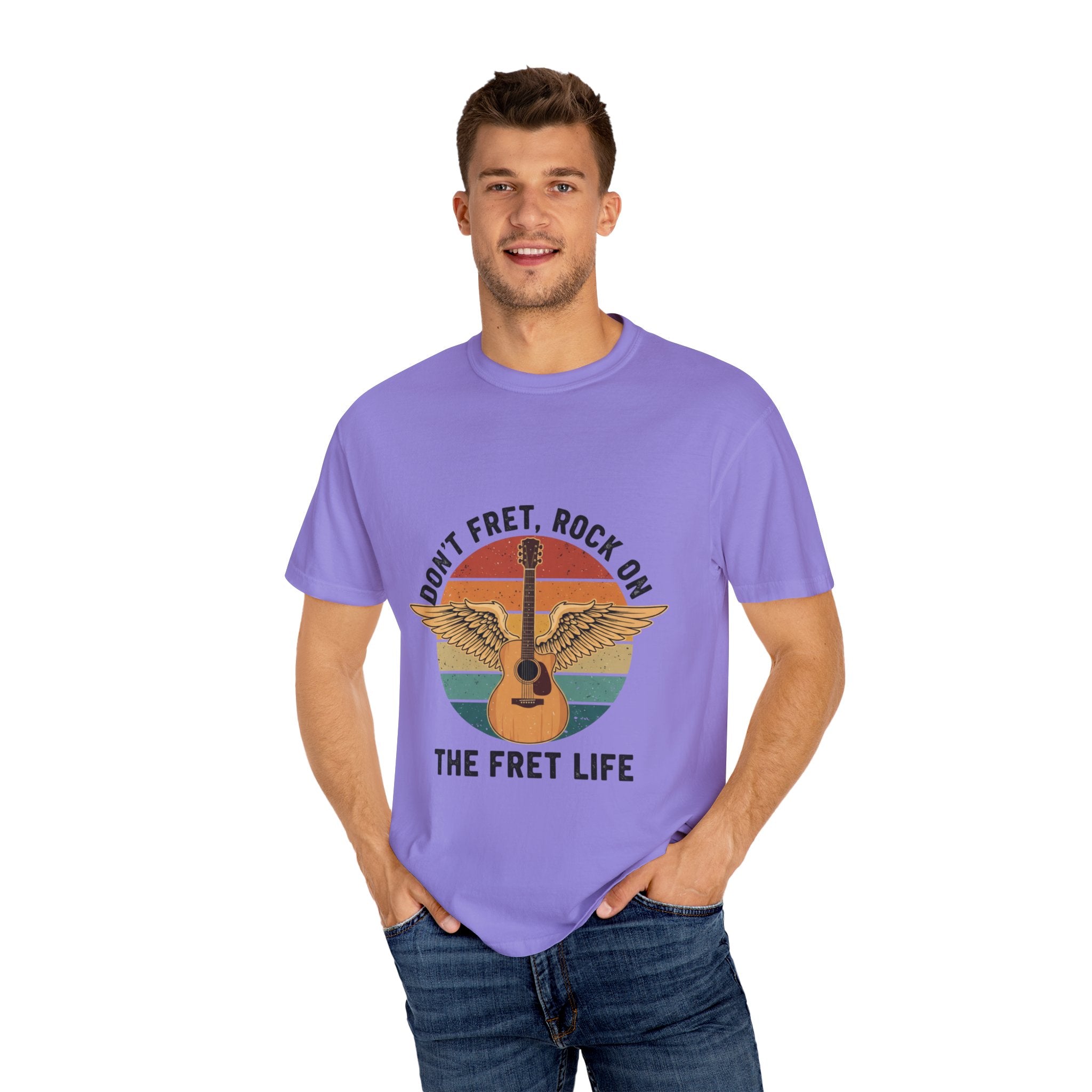 Don't Fret, Rock On Winged Guitar T-Shirt