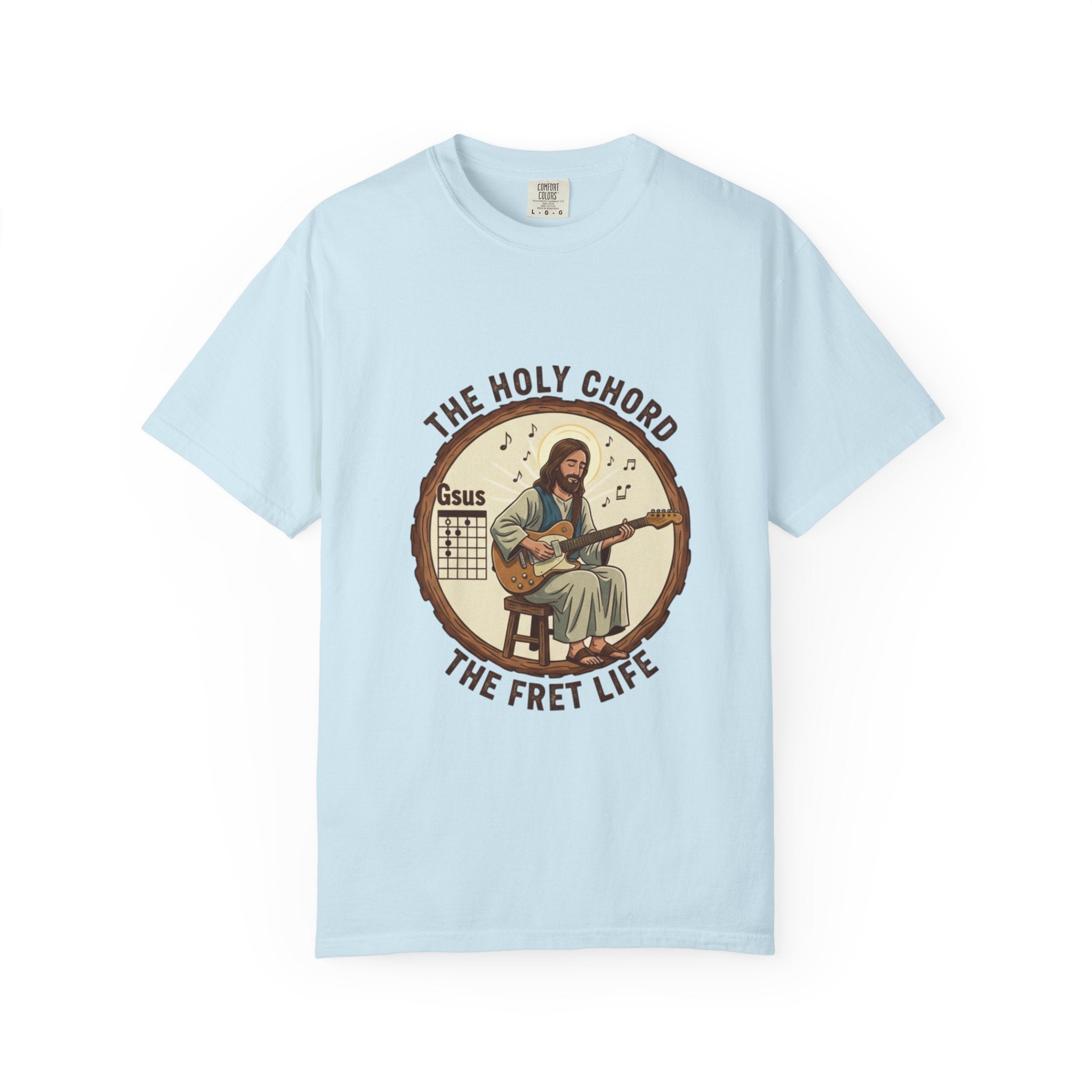 The Holy Chord Gsus T-Shirt: Faith, Music, and the Fret Life.
