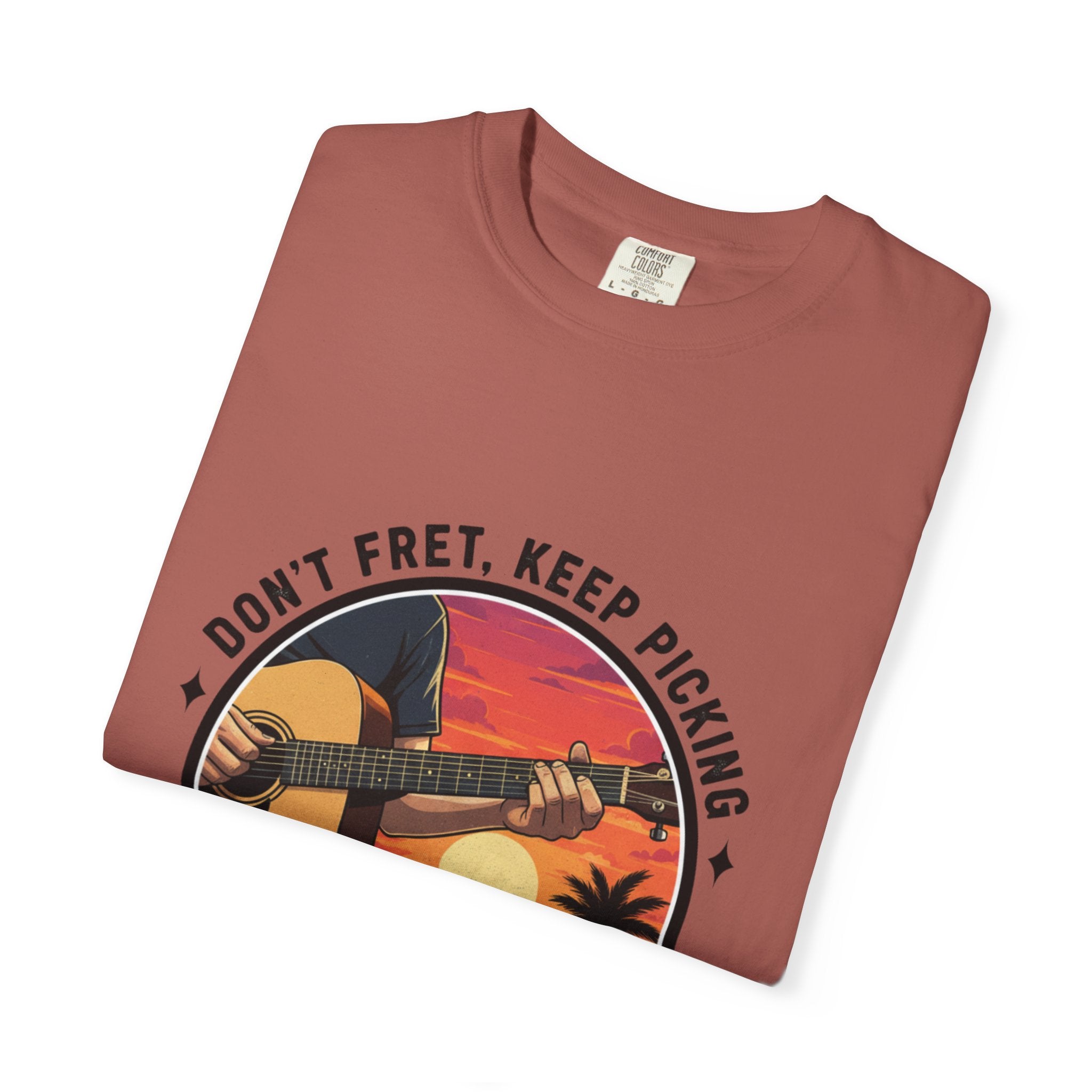 Don't Fret, Keep Picking: Island Sunset Guitar Tee