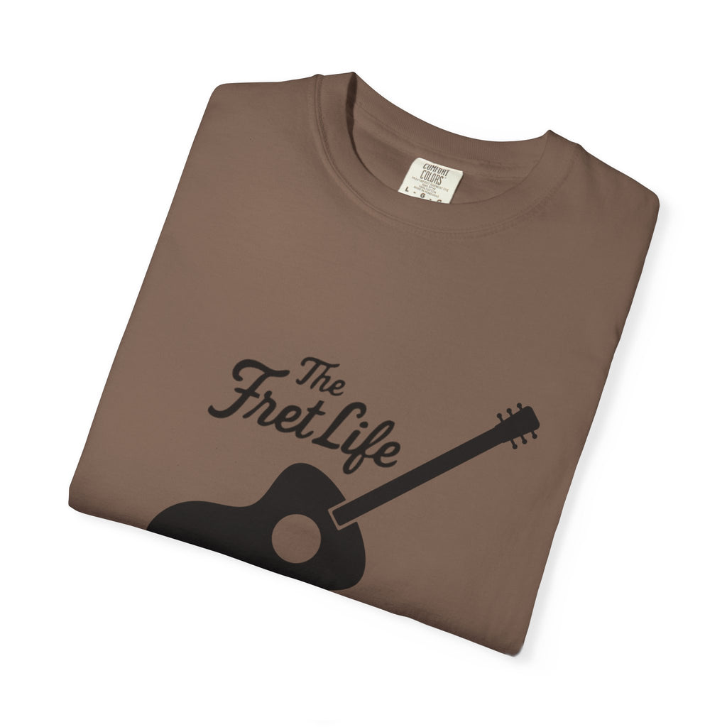 Acoustic Guitar, The Fret Life, Unisex Garment-Dyed T-shirt
