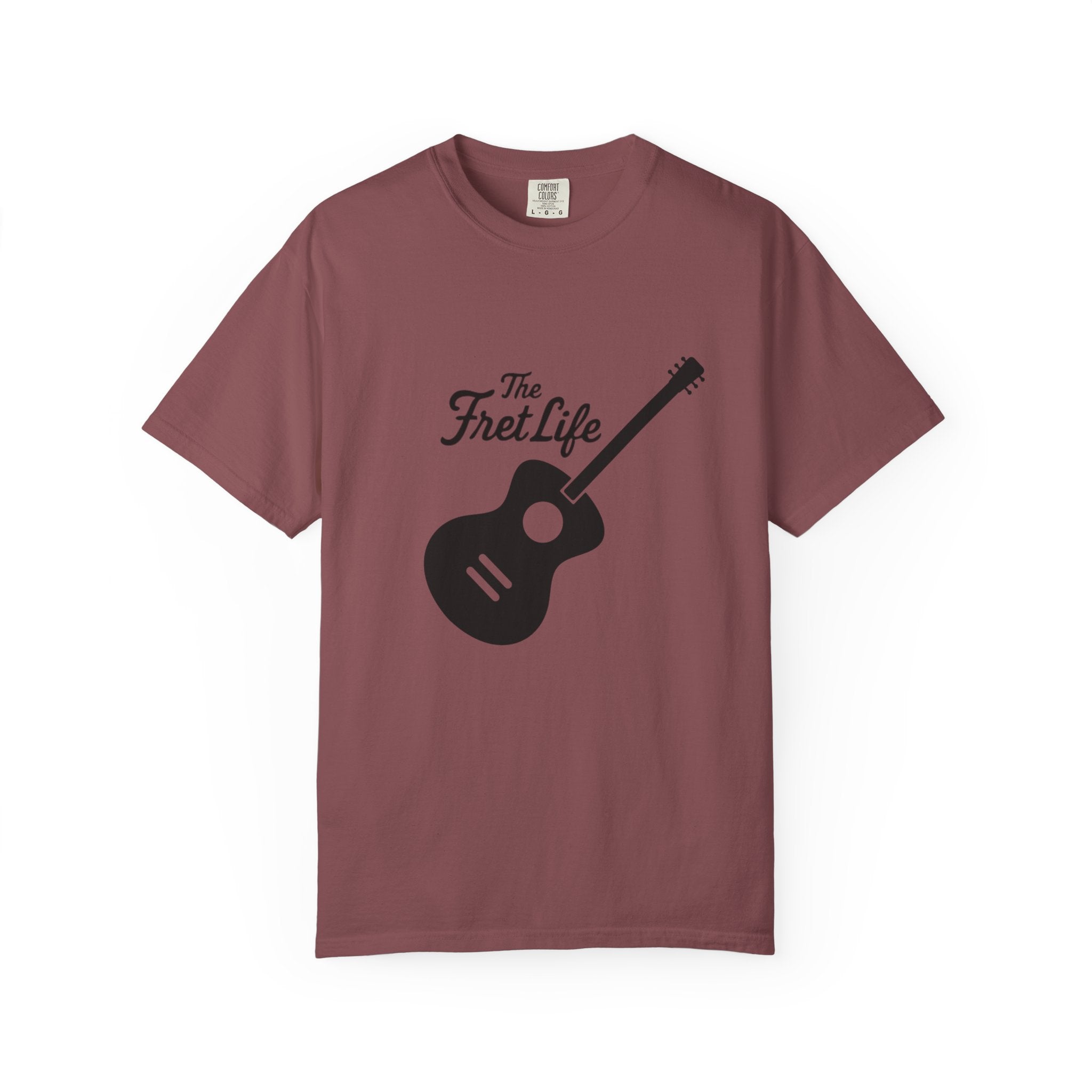 Acoustic Guitar, The Fret Life, Unisex Garment-Dyed T-shirt