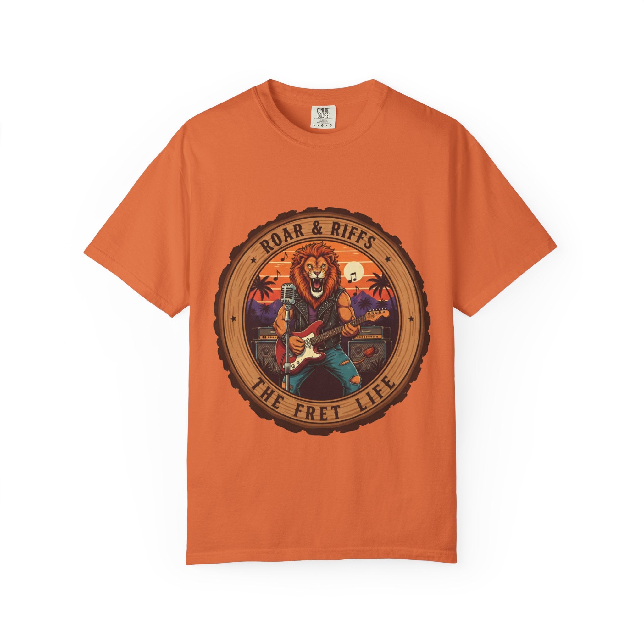 Roar & Riffs: The Lion Rock Star Fret Life Tee