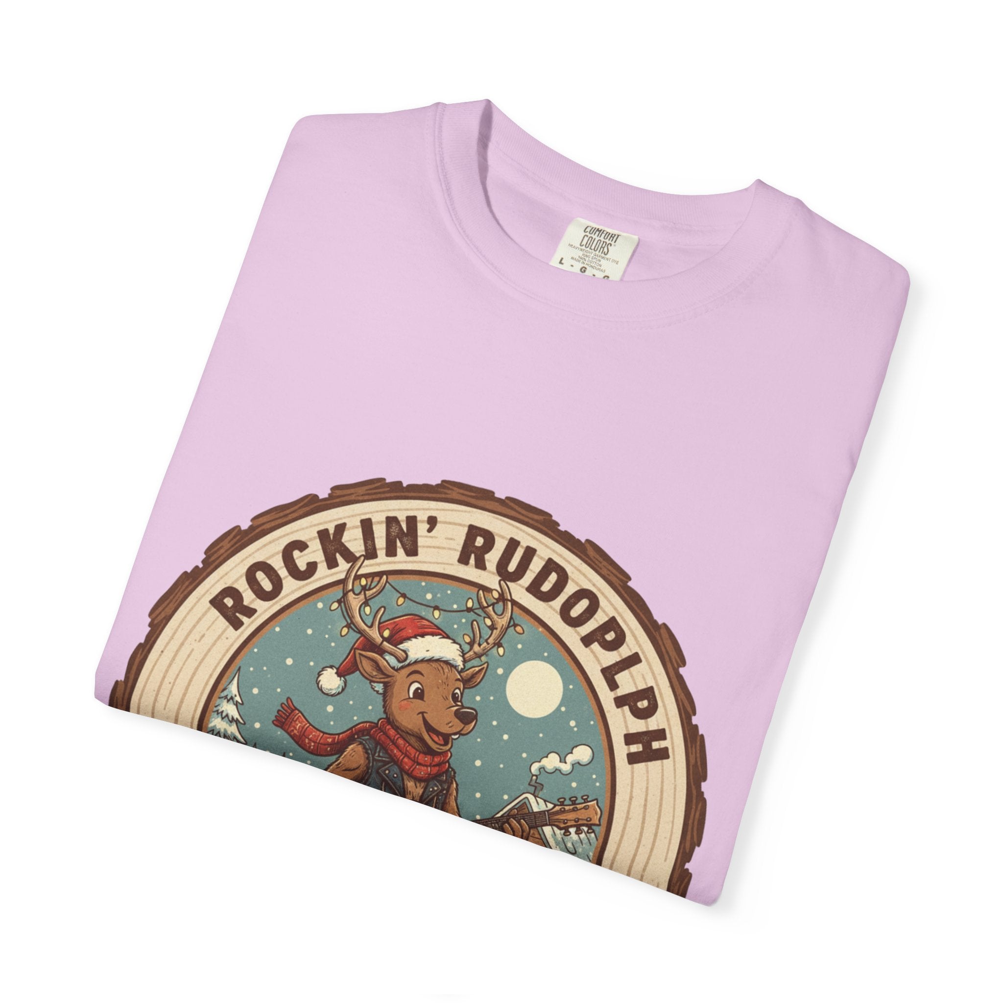 Rockin' Rudolph Christmas T-Shirt | Funny Reindeer Guitar Tee