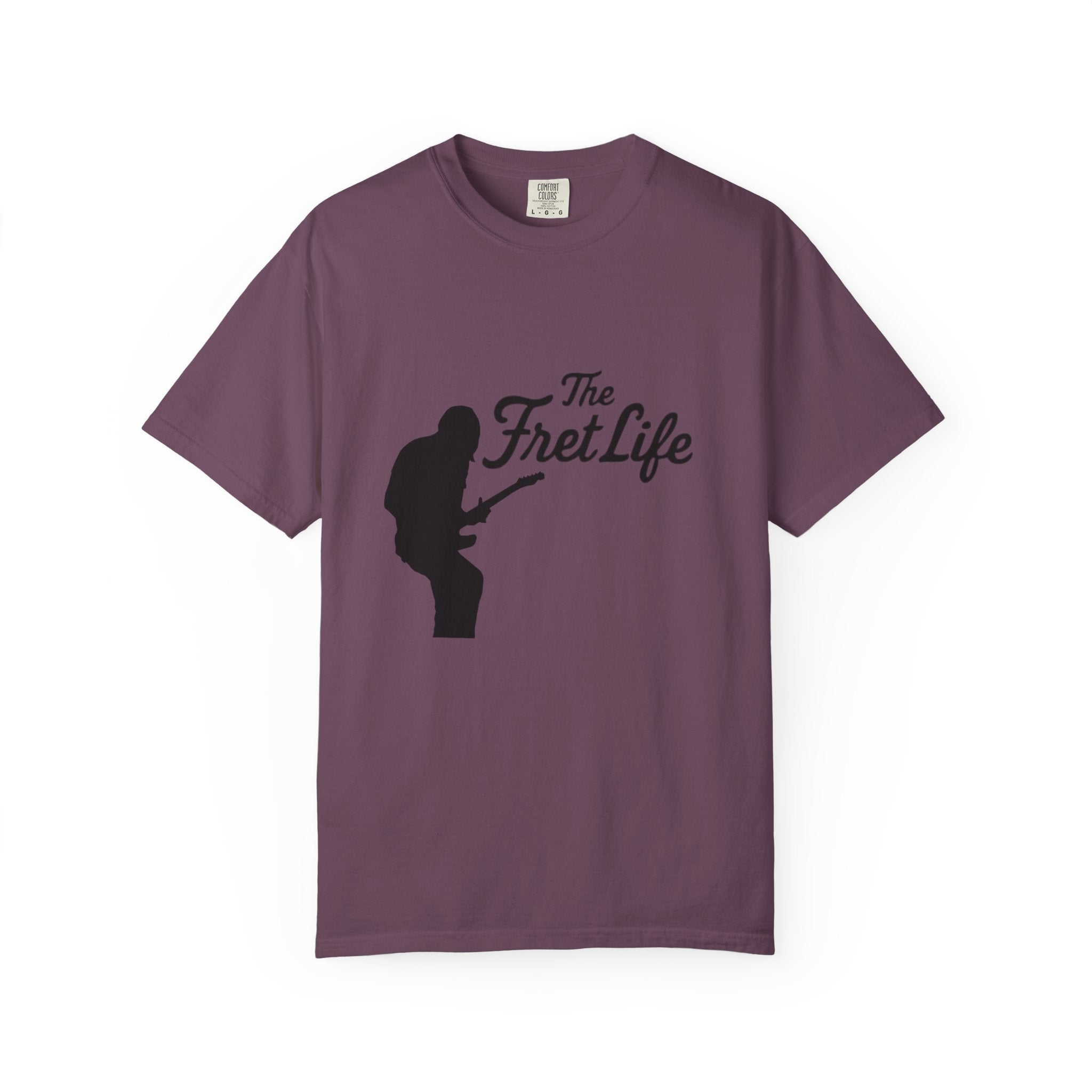 Guitar Player T-shirt with The Fret Life Logo