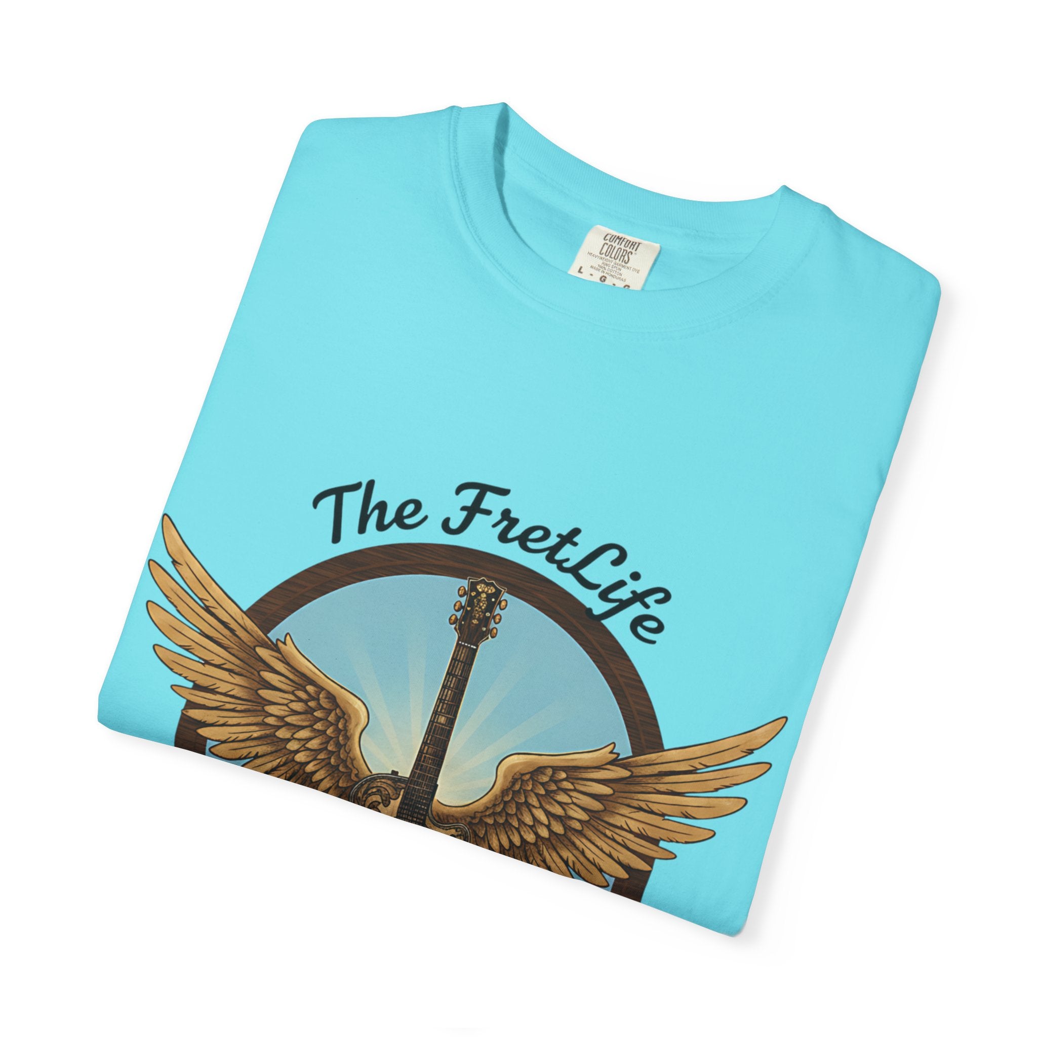 Winged Guitar T-shirt - The Fret Life Logo, Music Lover Gift