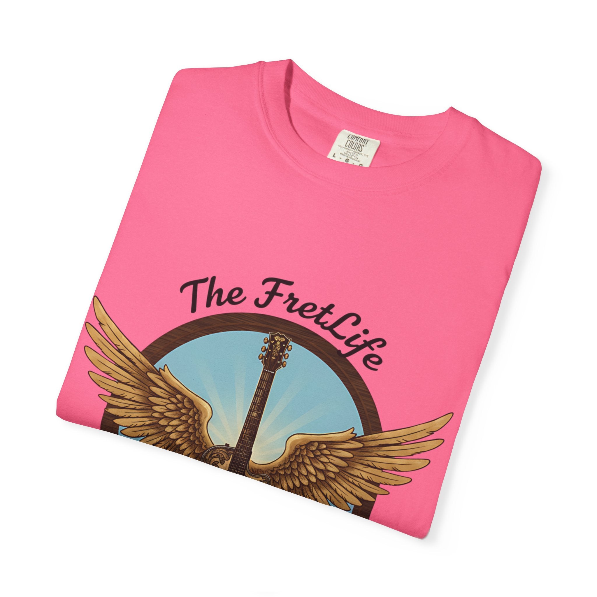 Winged Guitar T-shirt - The Fret Life Logo, Music Lover Gift