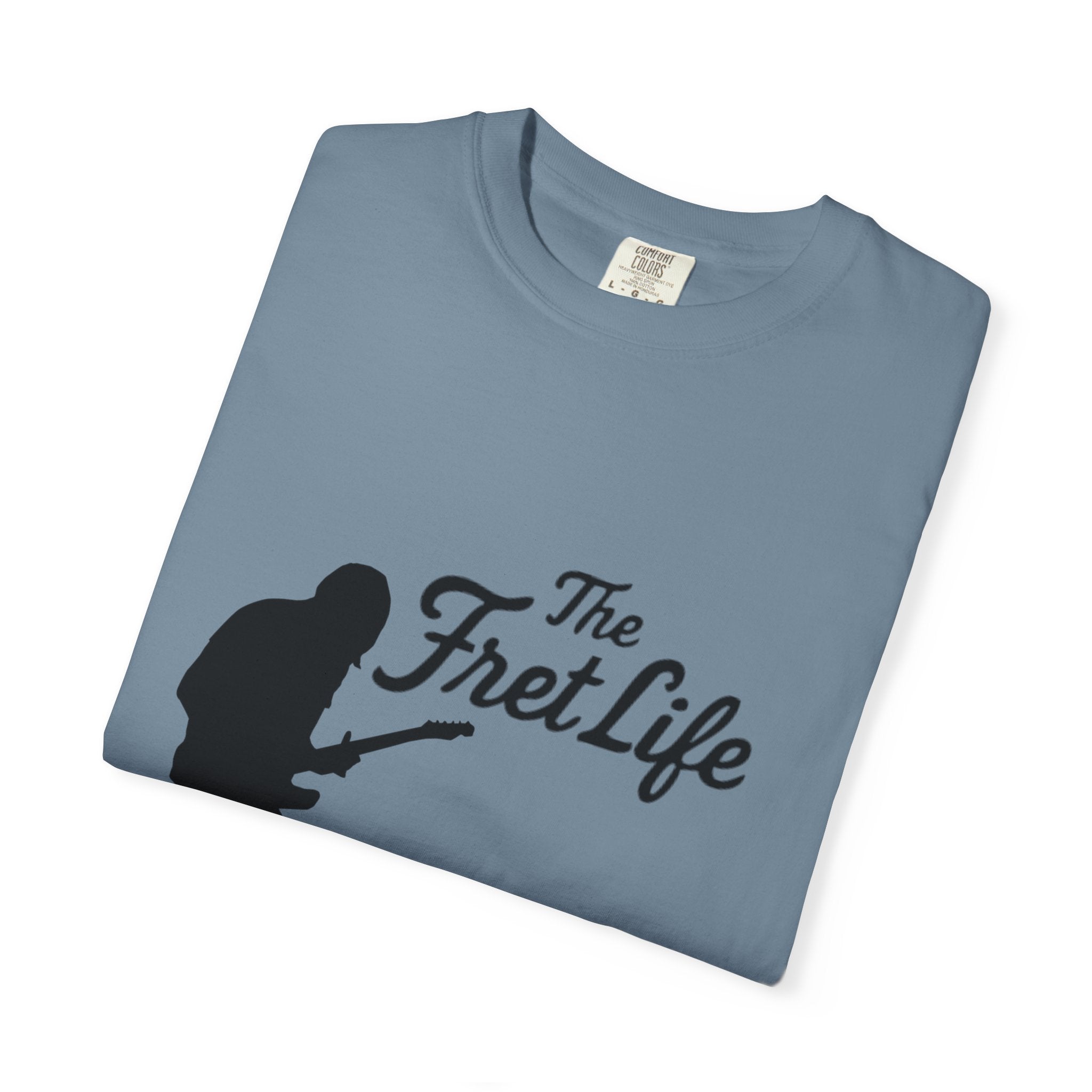 Guitar Player T-shirt with The Fret Life Logo