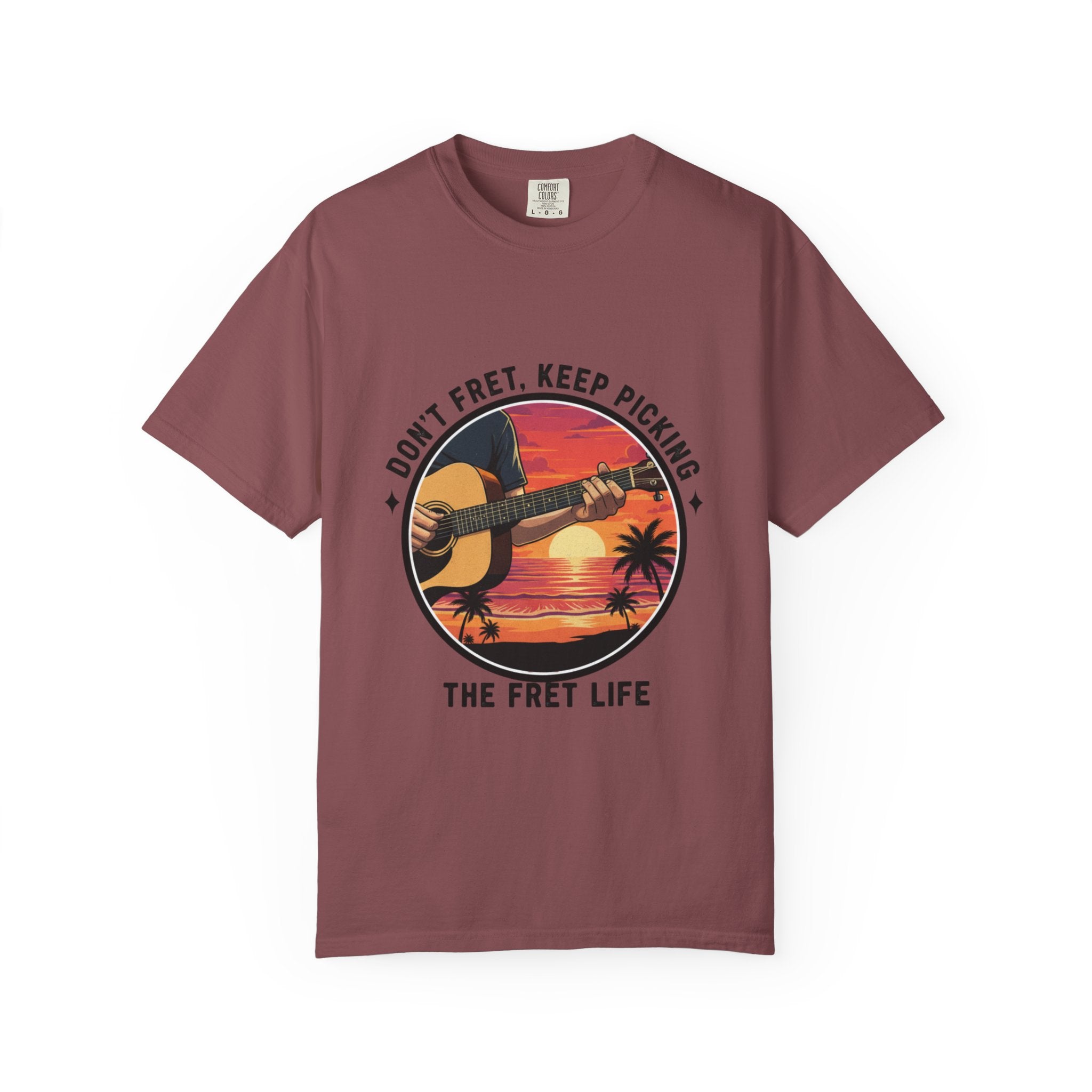 Don't Fret, Keep Picking: Island Sunset Guitar Tee