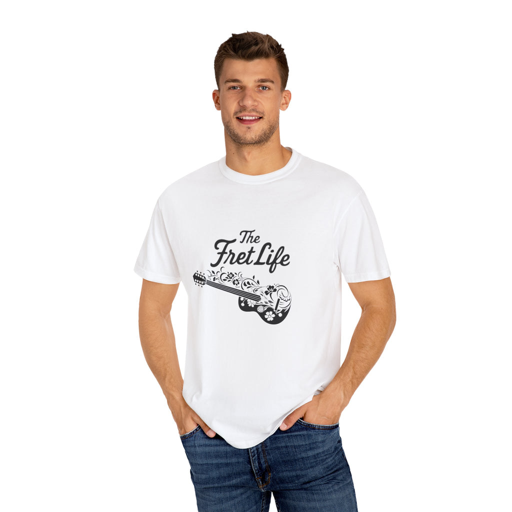 T-shirt - Flower Guitar 'The Fret Life' Subtle Design - Music and Guitar Lover Gift