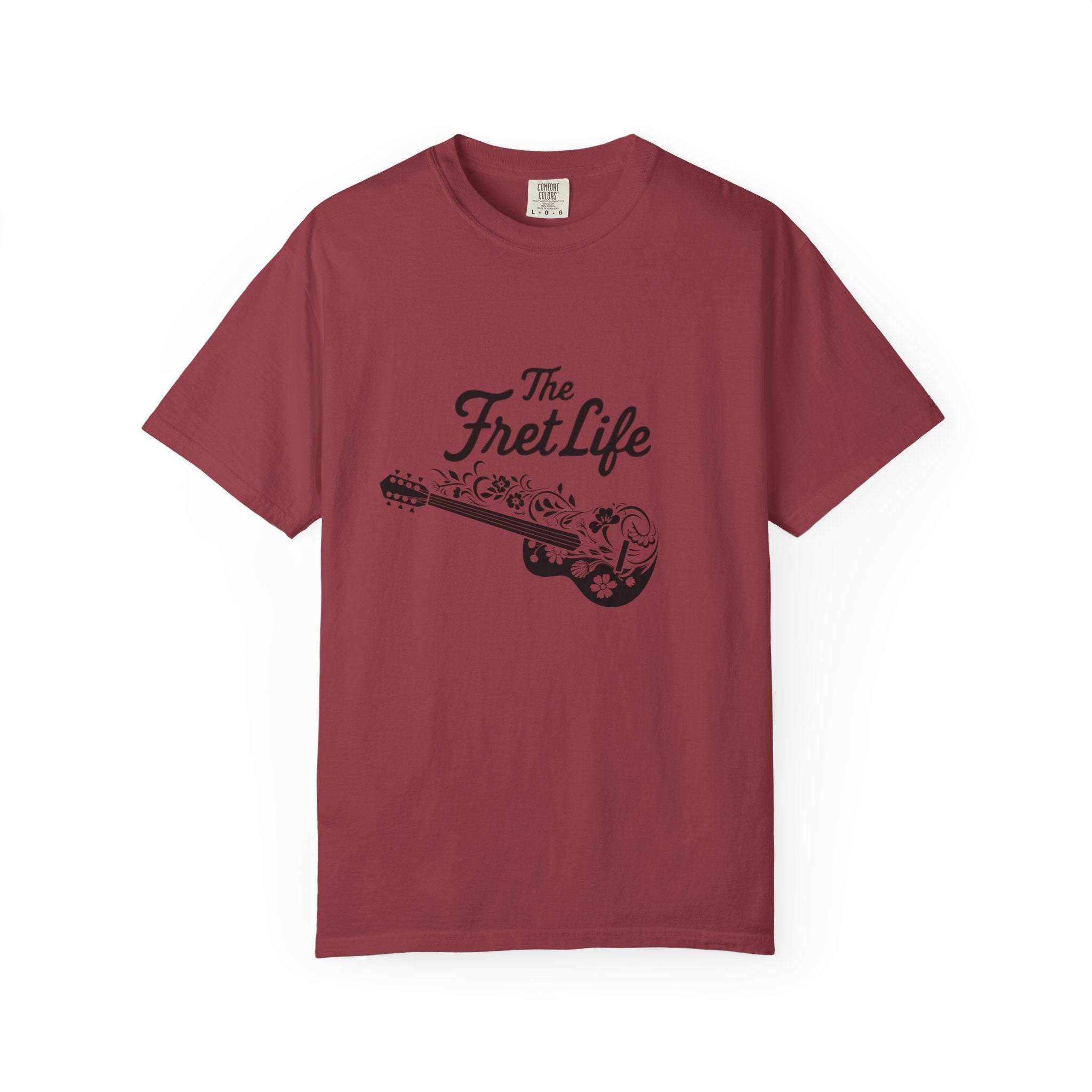T-shirt - Flower Guitar 'The Fret Life' Subtle Design - Music and Guitar Lover Gift
