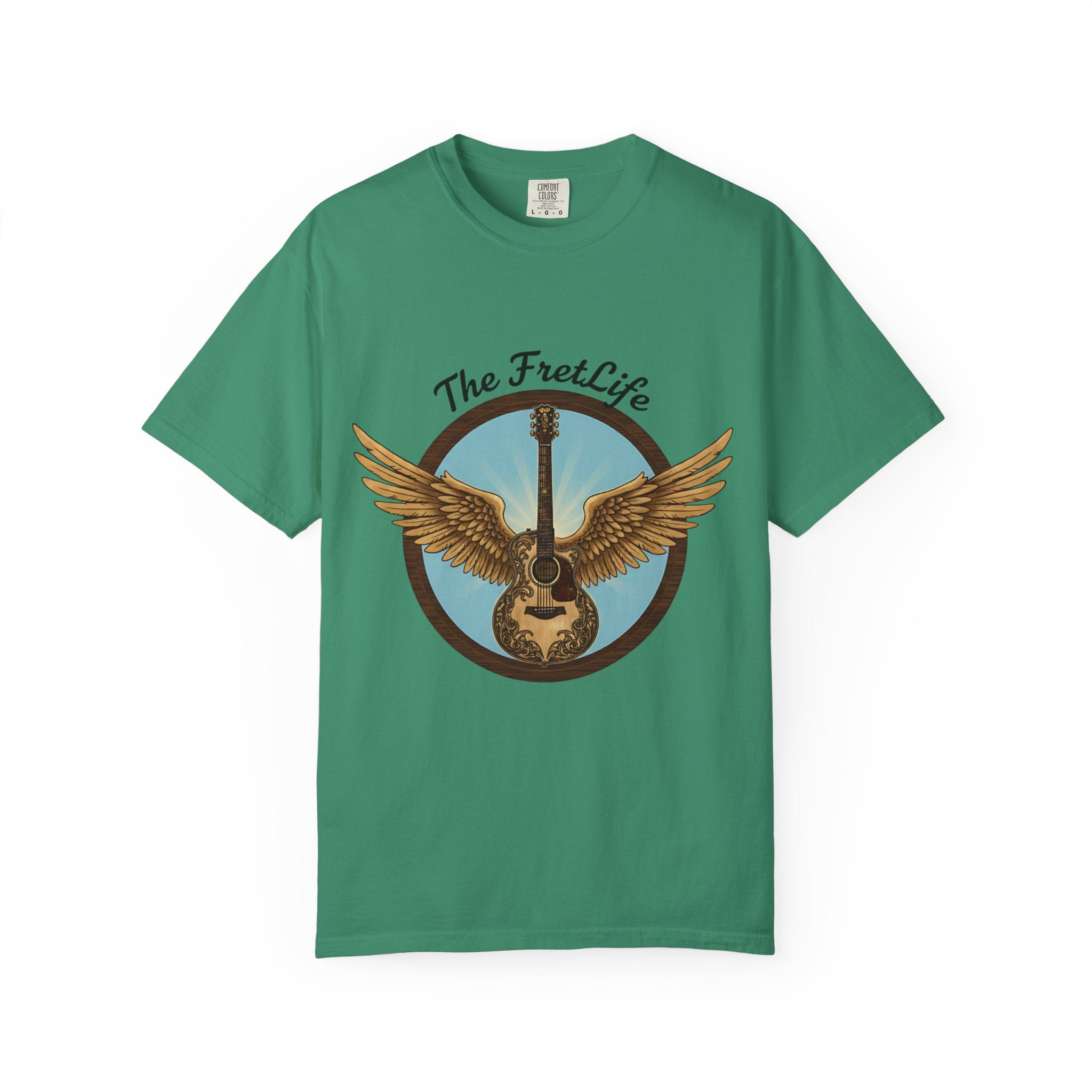 Winged Guitar T-shirt - The Fret Life Logo, Music Lover Gift