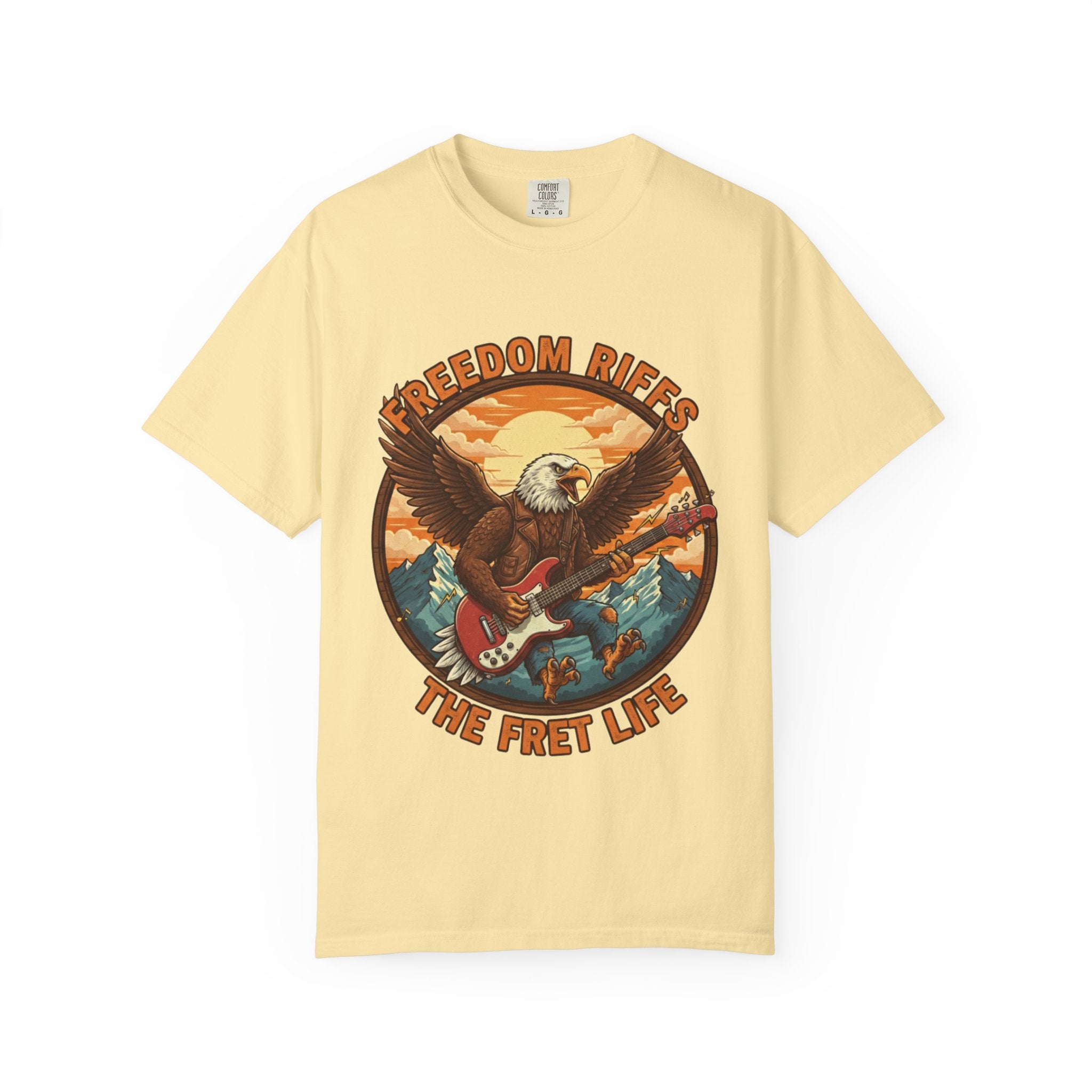 Freedom Riffs: The Eagle's Patriotic Shred Fret Life Tee
