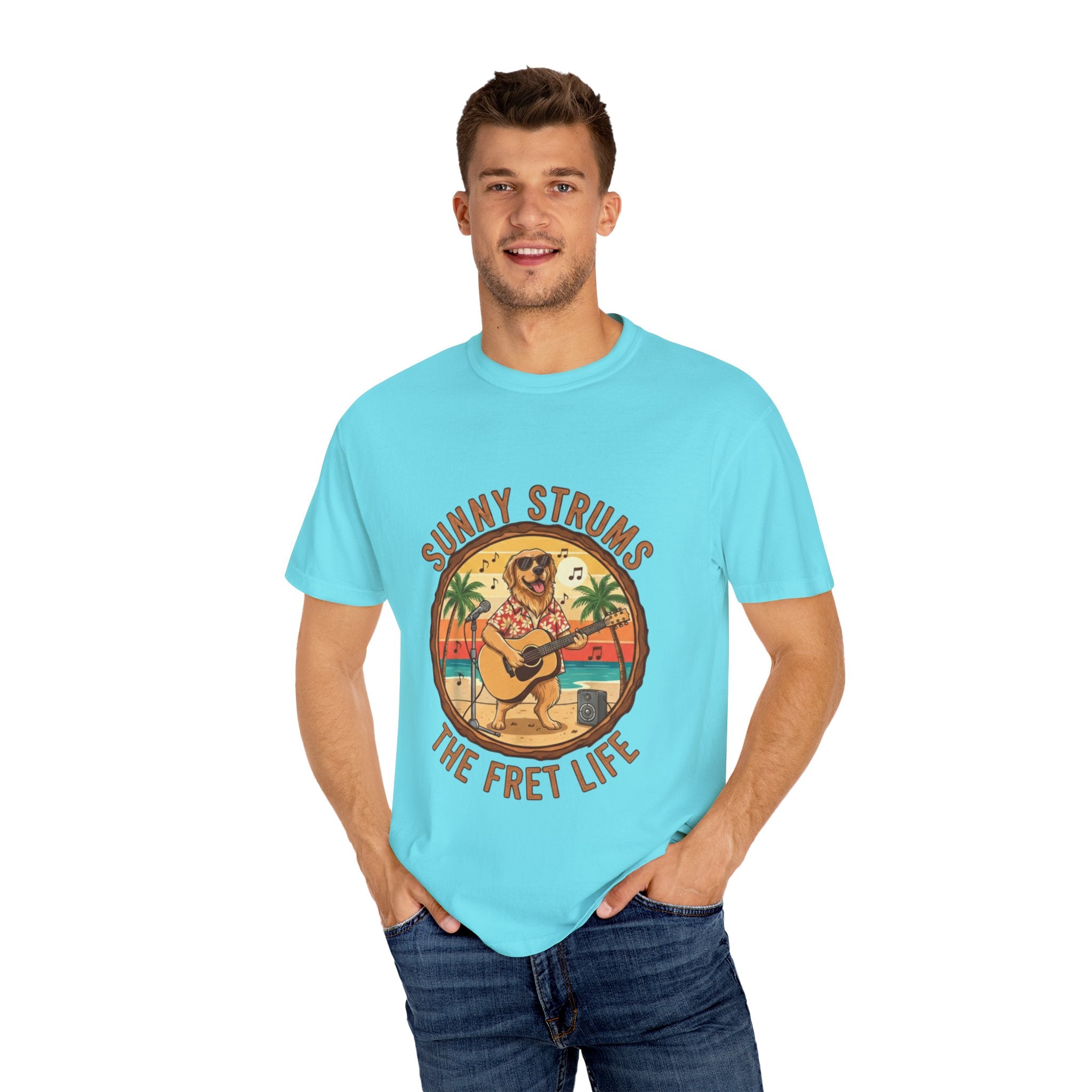 Sunny Strums: Golden Retriever Acoustic Serenade Tee