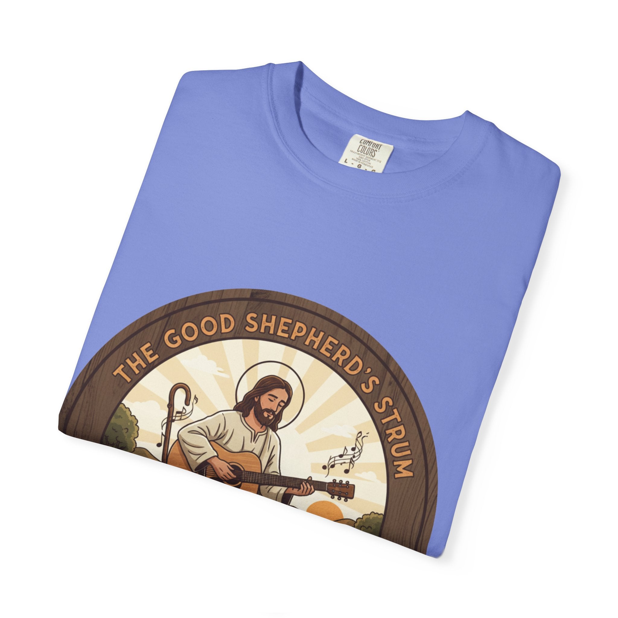 The Good Shepherd's Strum T-Shirt: Led by the Ultimate Musician.