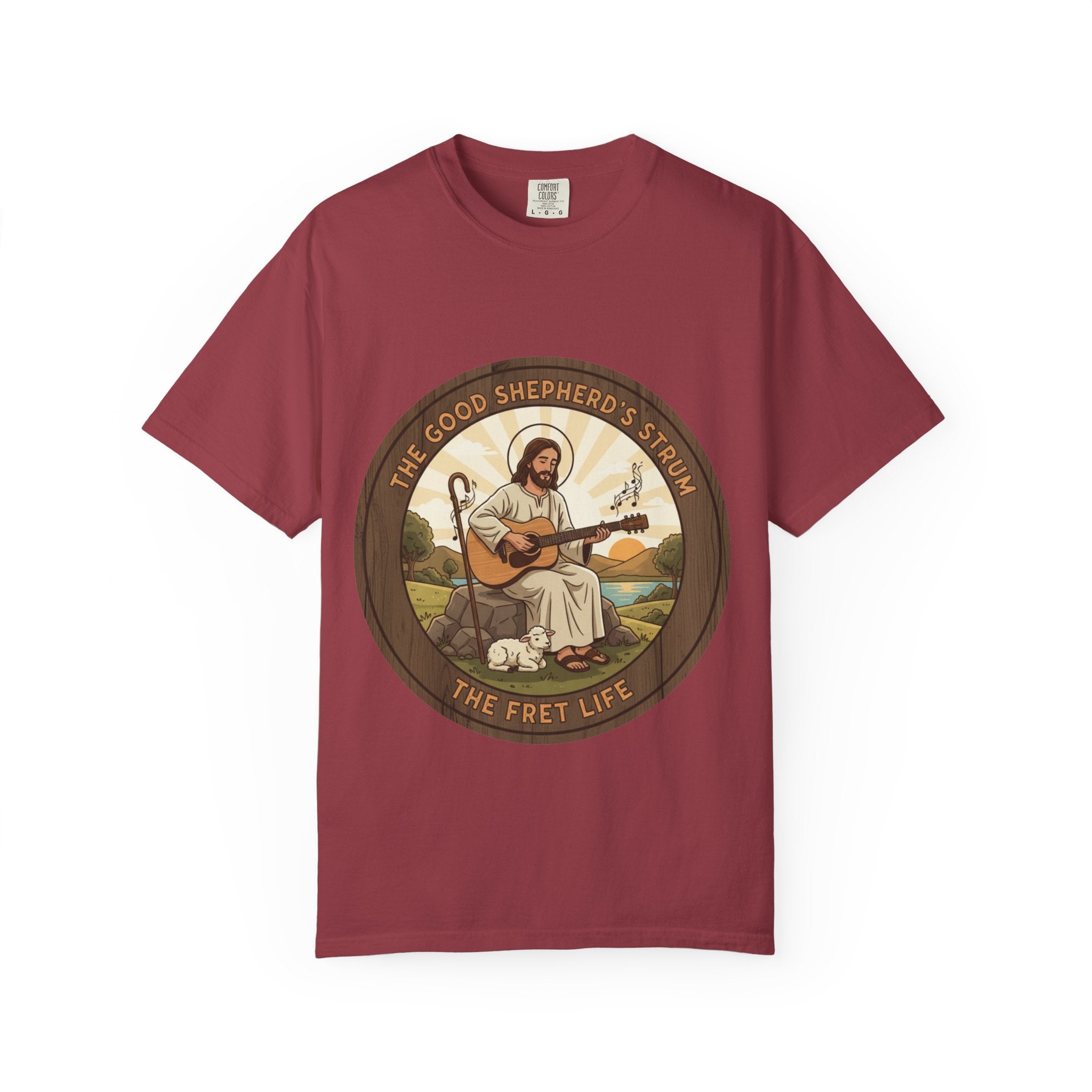 The Good Shepherd's Strum T-Shirt: Led by the Ultimate Musician.