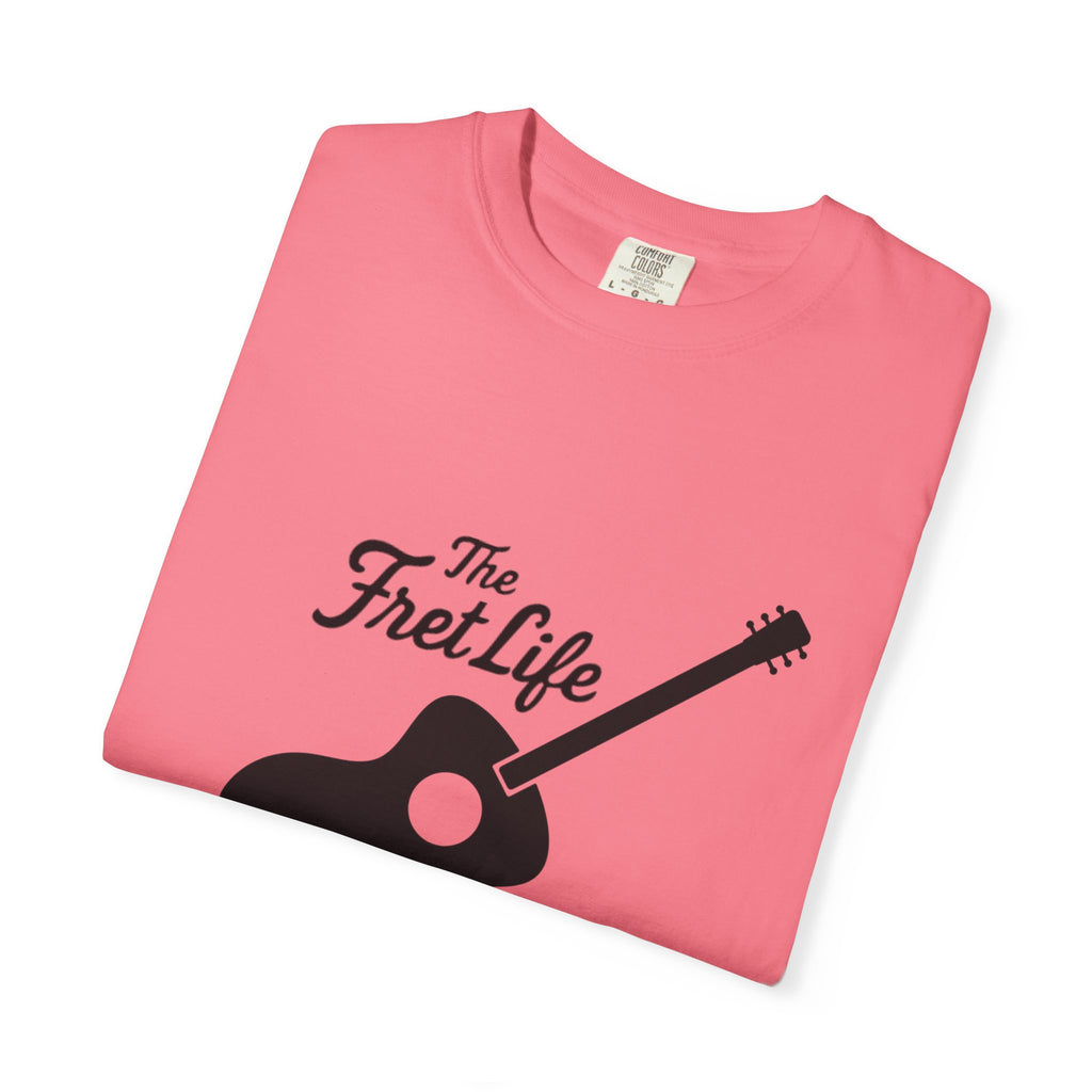 Acoustic Guitar, The Fret Life, Unisex Garment-Dyed T-shirt