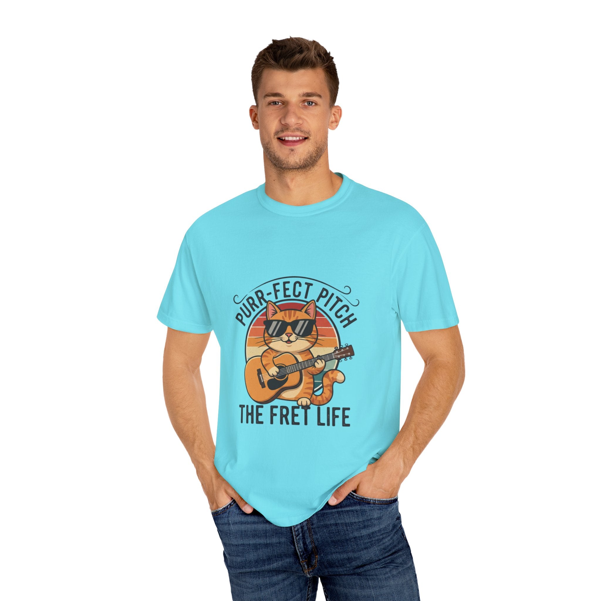 Purr-Fect Pitch: The Cool Cat Fret Life Tee