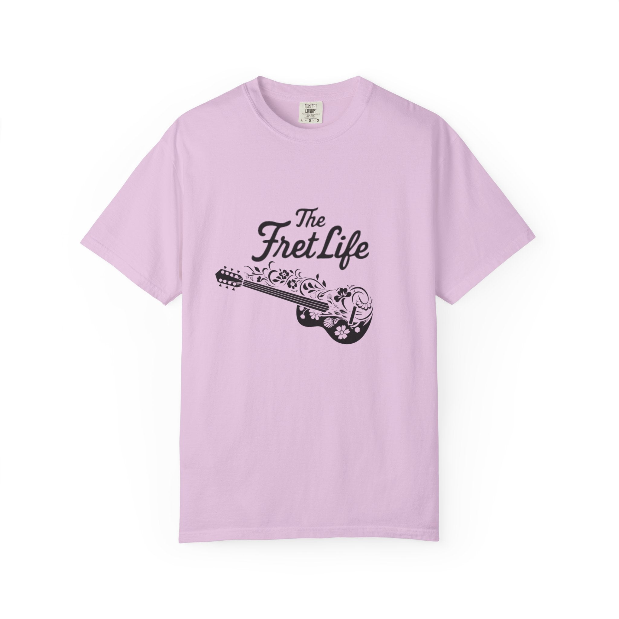 T-shirt - Flower Guitar 'The Fret Life' Subtle Design - Music and Guitar Lover Gift