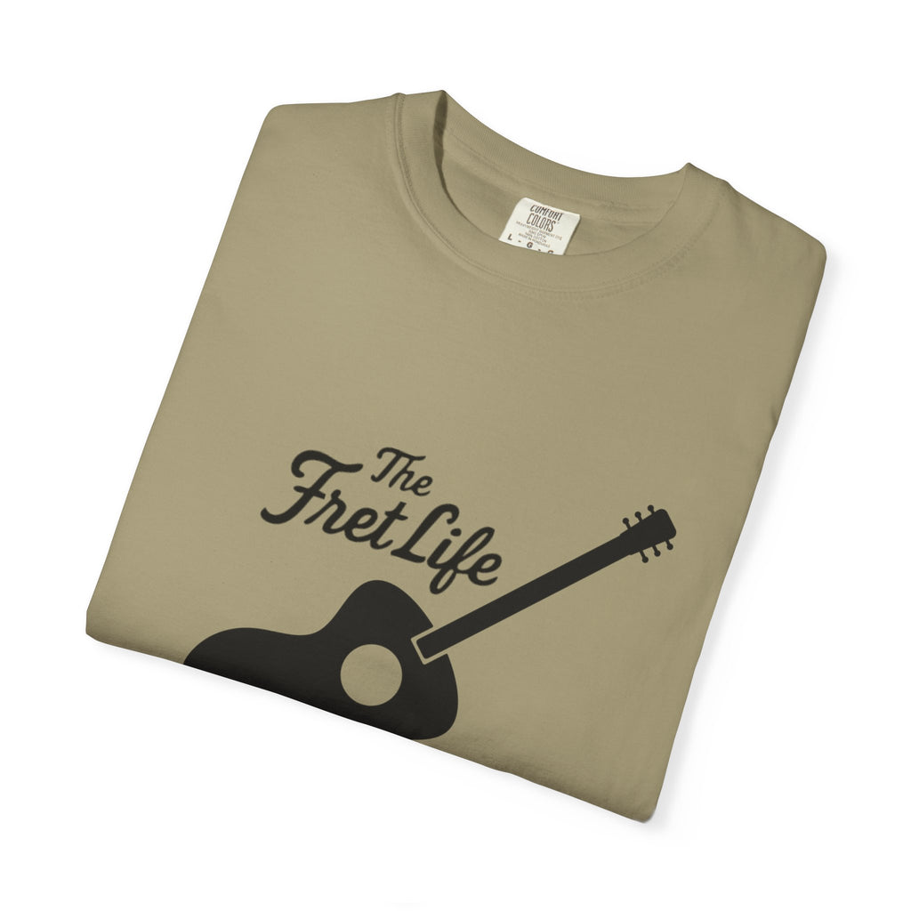 Acoustic Guitar, The Fret Life, Unisex Garment-Dyed T-shirt