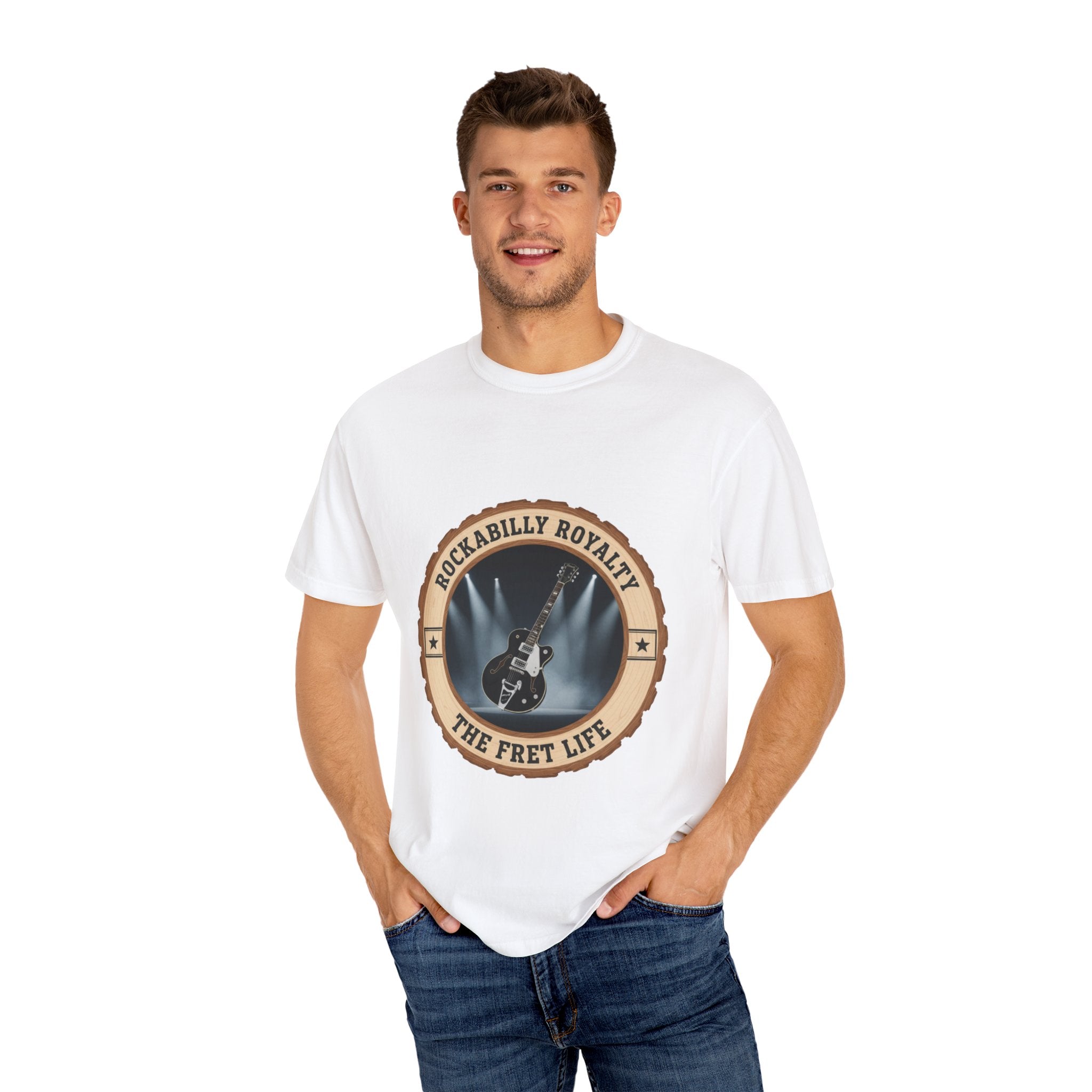 Rockabilly Royalty Tee | Gretsch Duo Jet Falcon Electric Guitar Shirt