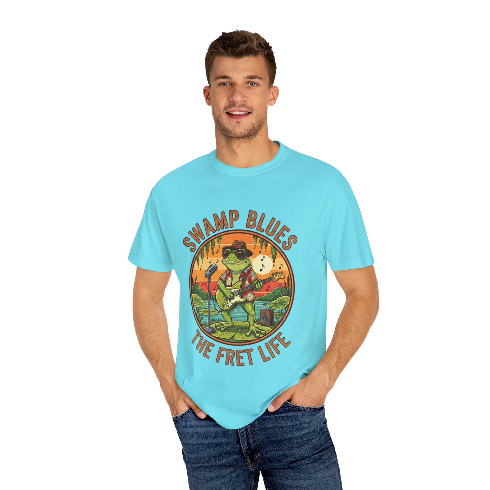 Swamp Blues: Ribbitin' Riffs Fret Life Tee