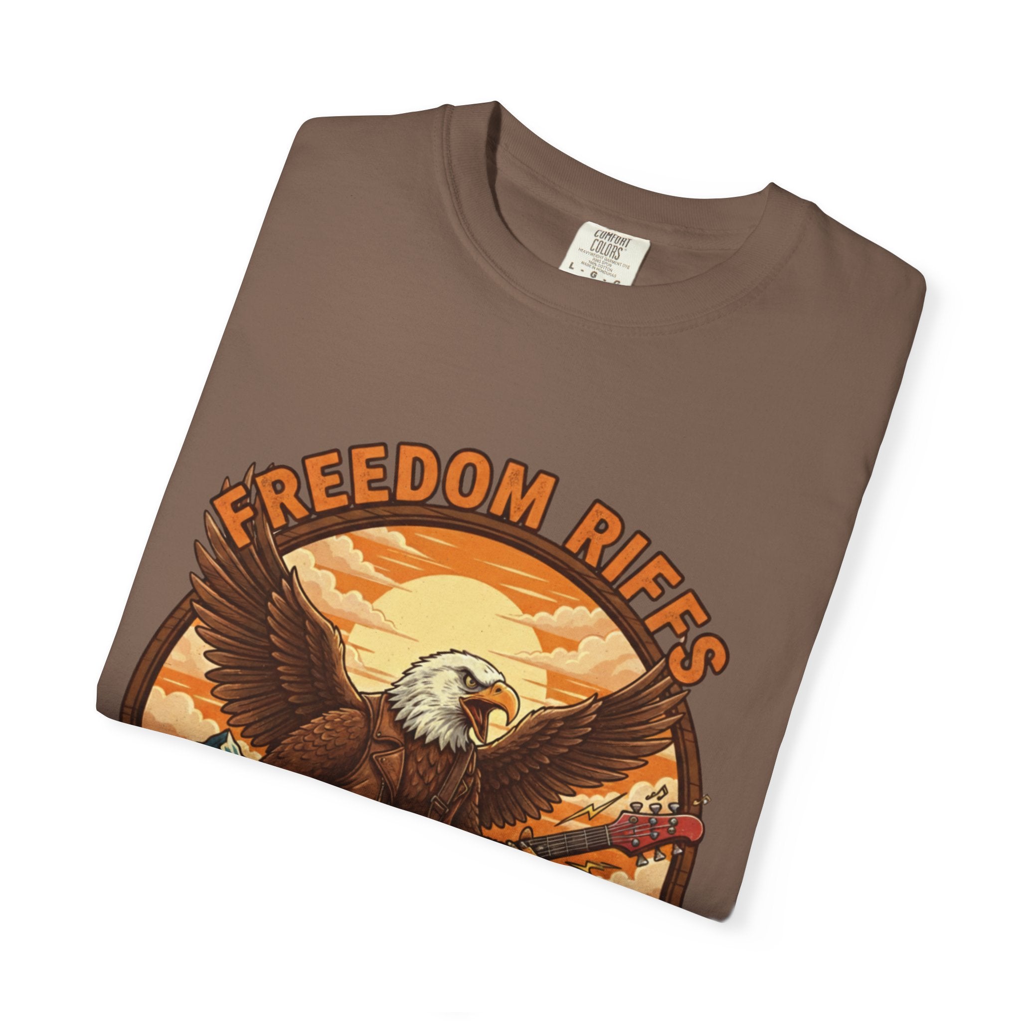 Freedom Riffs: The Eagle's Patriotic Shred Fret Life Tee
