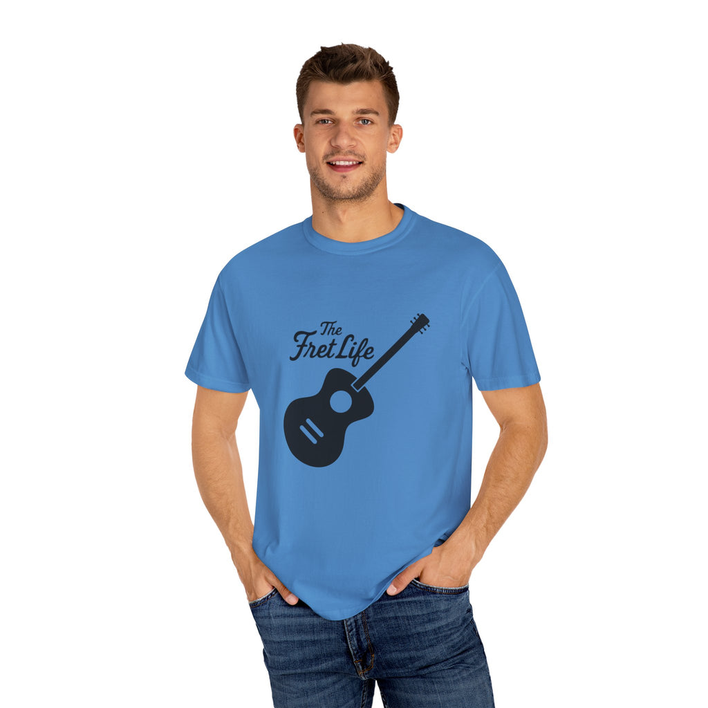 Acoustic Guitar, The Fret Life, Unisex Garment-Dyed T-shirt
