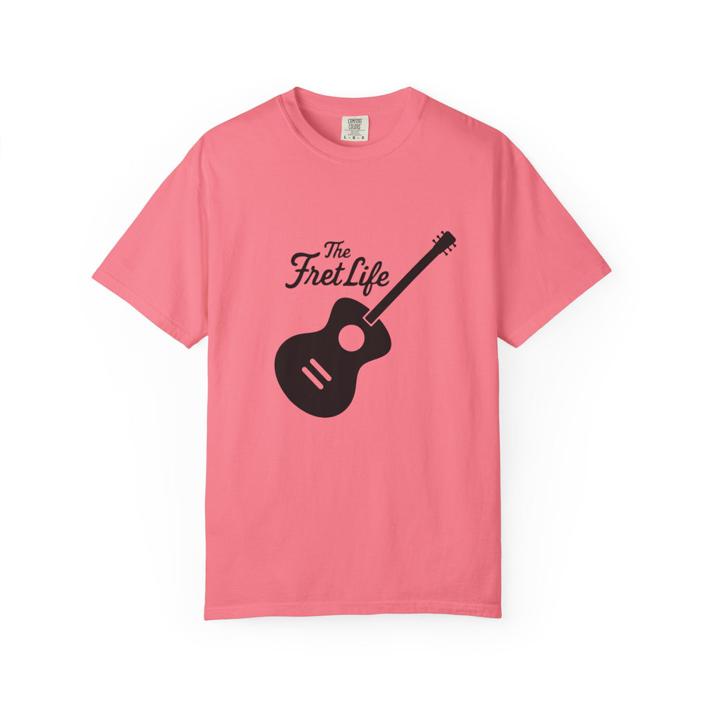 Acoustic Guitar, The Fret Life, Unisex Garment-Dyed T-shirt