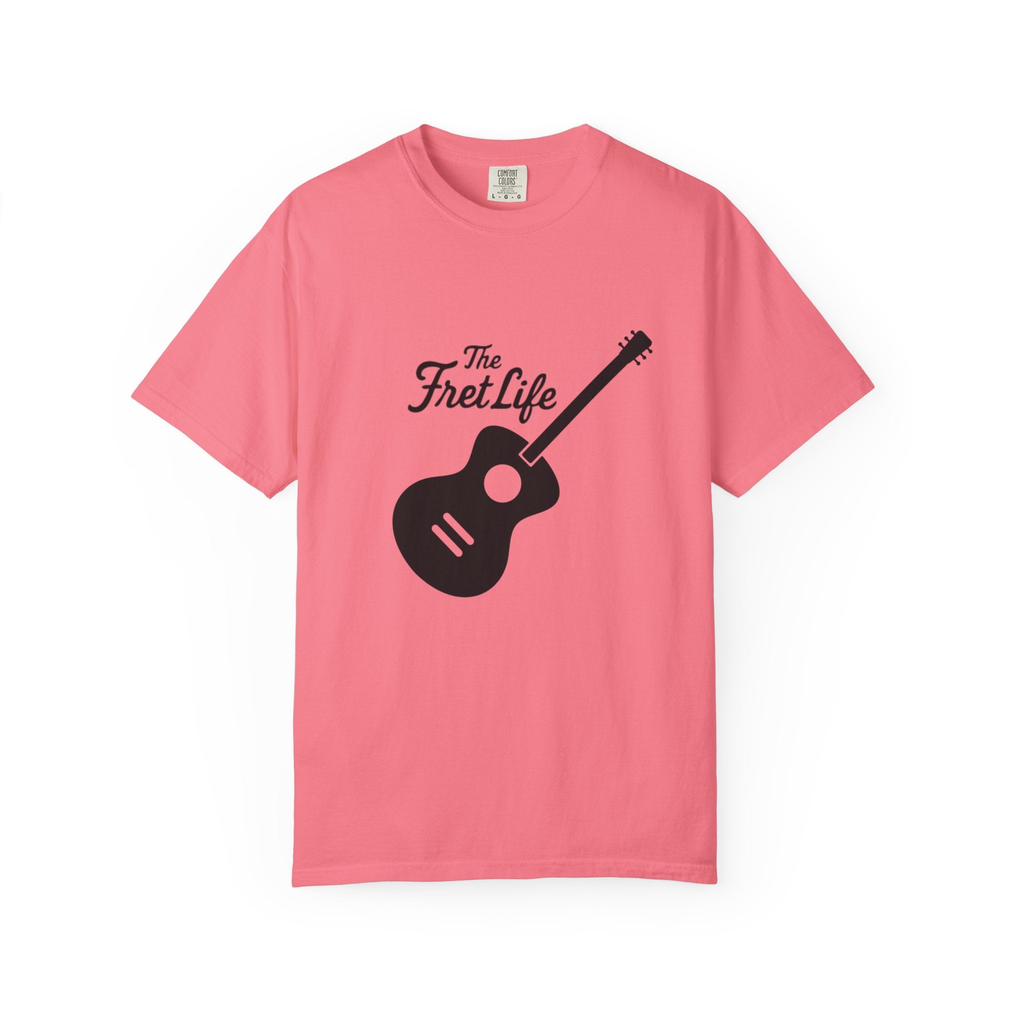 Acoustic Guitar, The Fret Life, Unisex Garment-Dyed T-shirt
