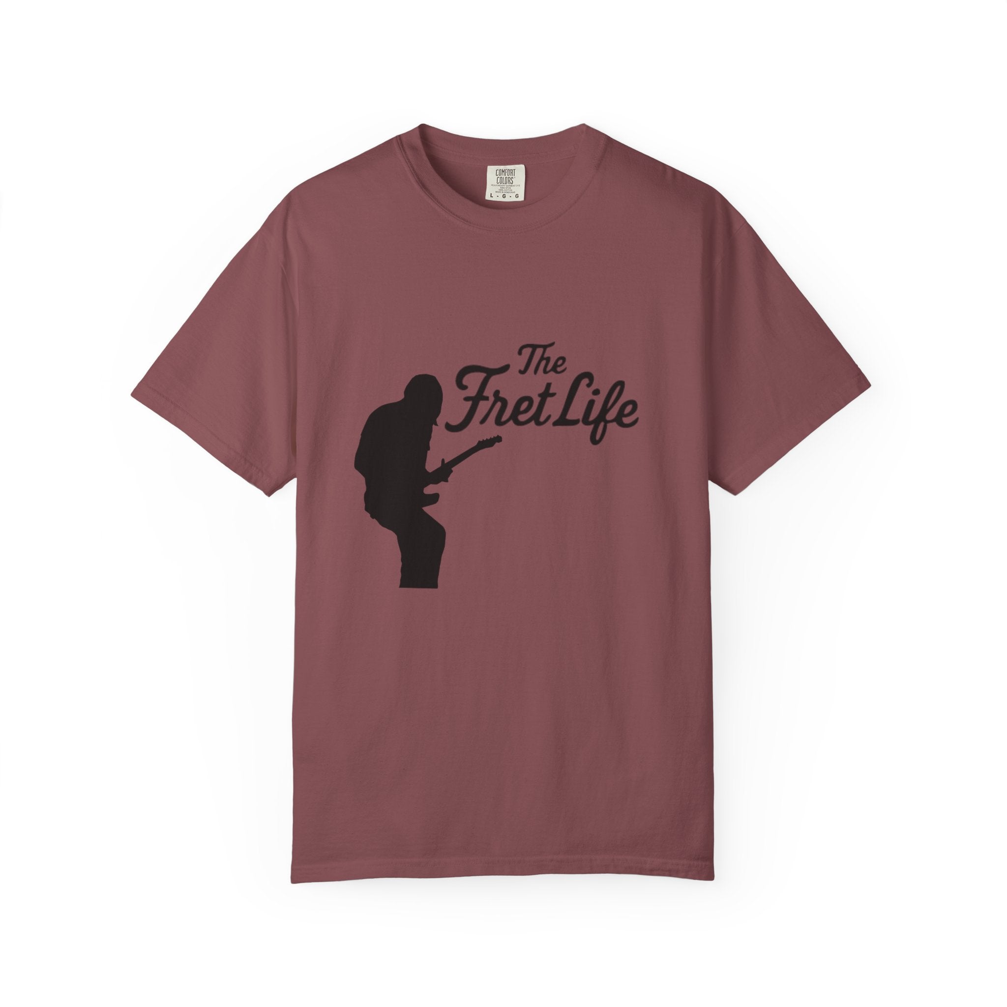 Guitar Player T-shirt with The Fret Life Logo