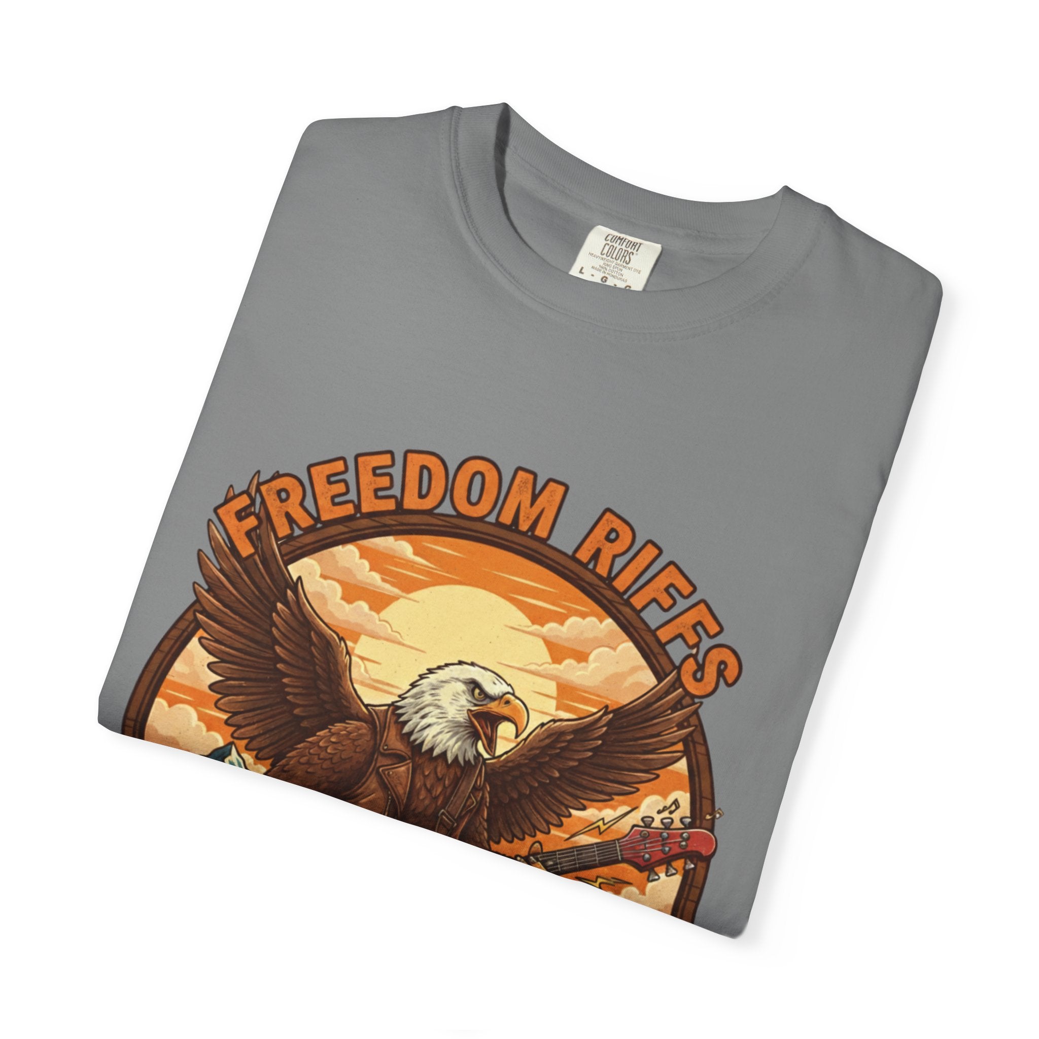 Freedom Riffs: The Eagle's Patriotic Shred Fret Life Tee