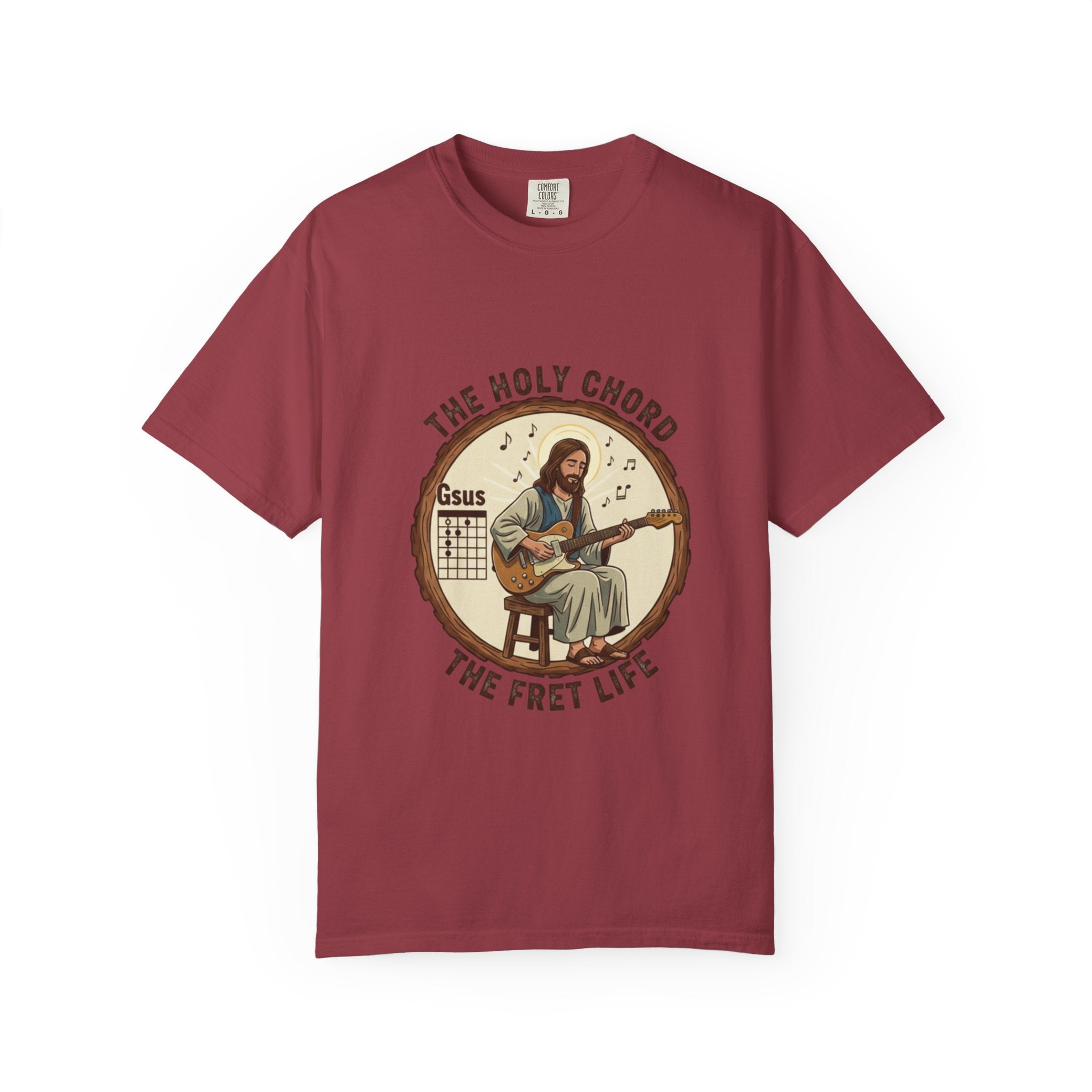 The Holy Chord Gsus T-Shirt: Faith, Music, and the Fret Life.