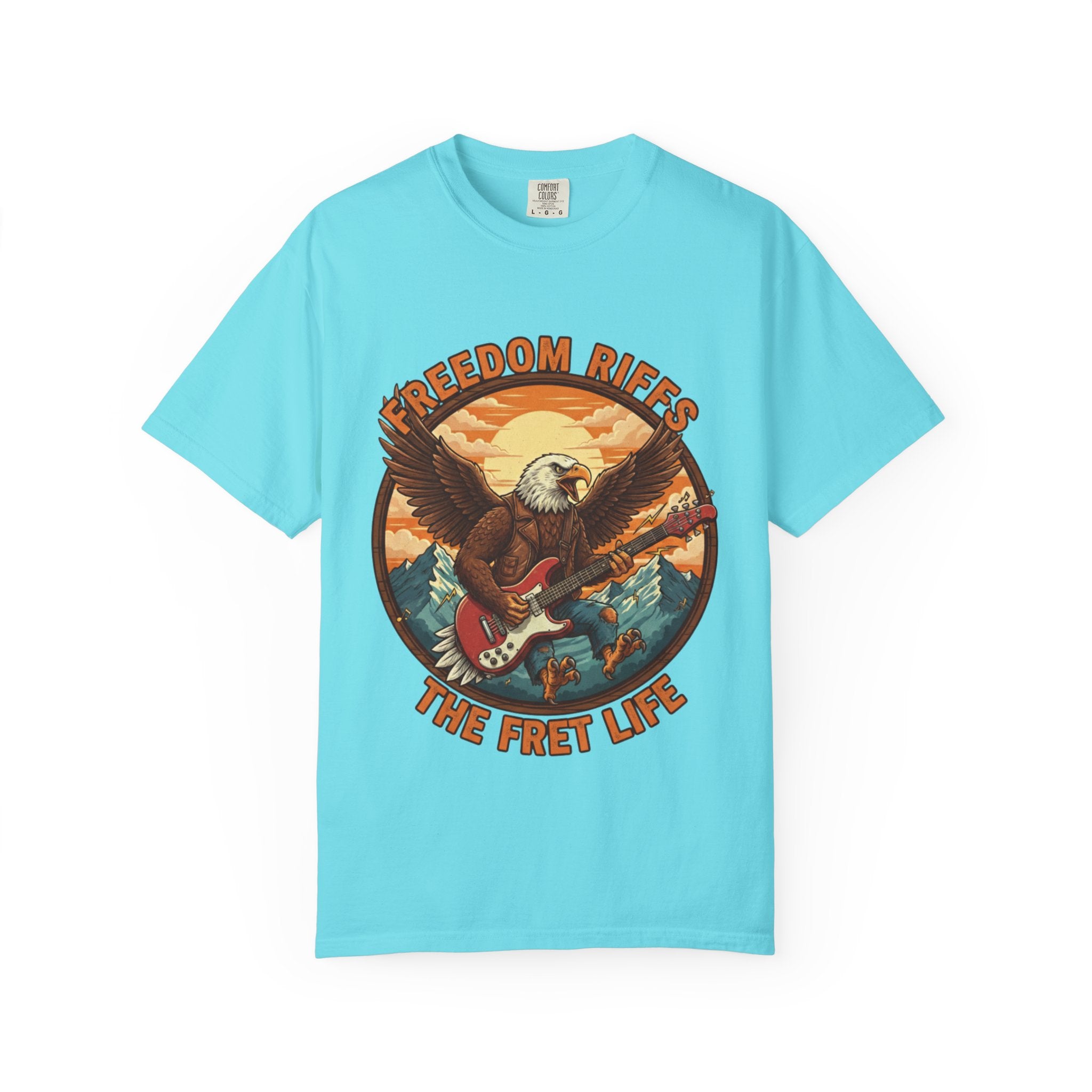 Freedom Riffs: The Eagle's Patriotic Shred Fret Life Tee