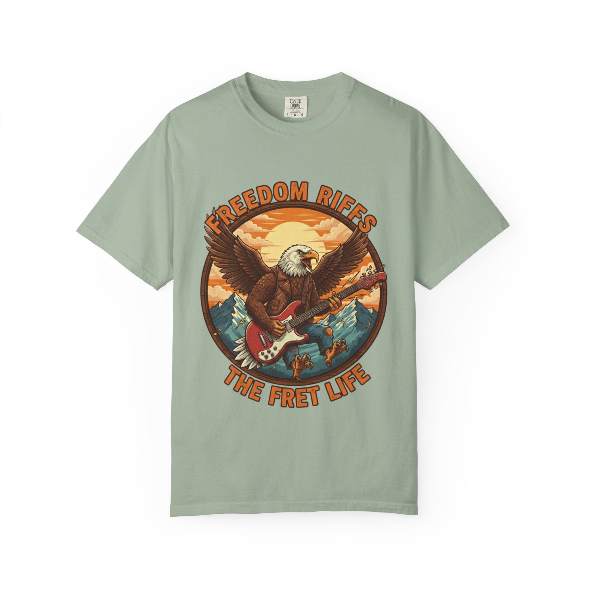 Freedom Riffs: The Eagle's Patriotic Shred Fret Life Tee