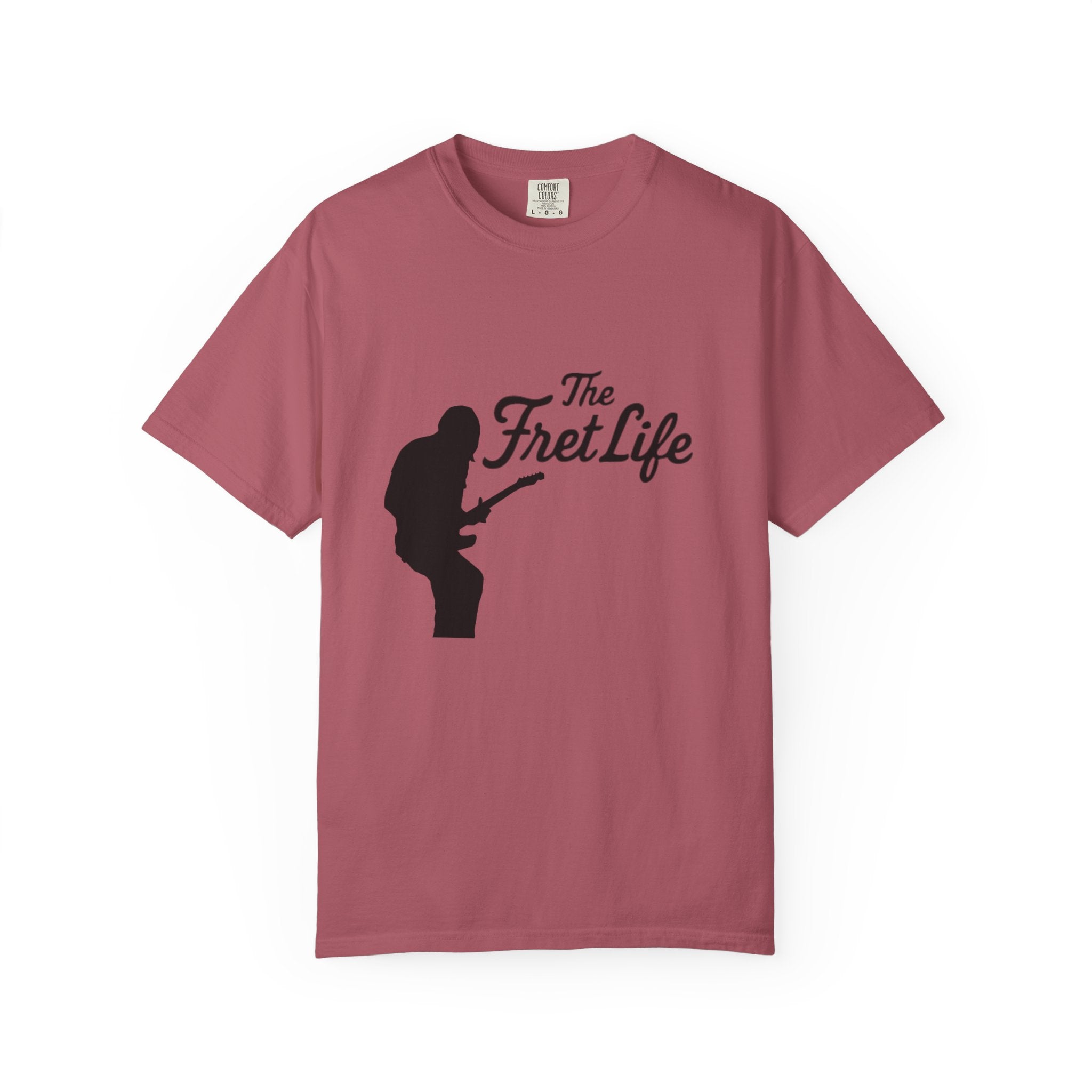 Guitar Player T-shirt with The Fret Life Logo