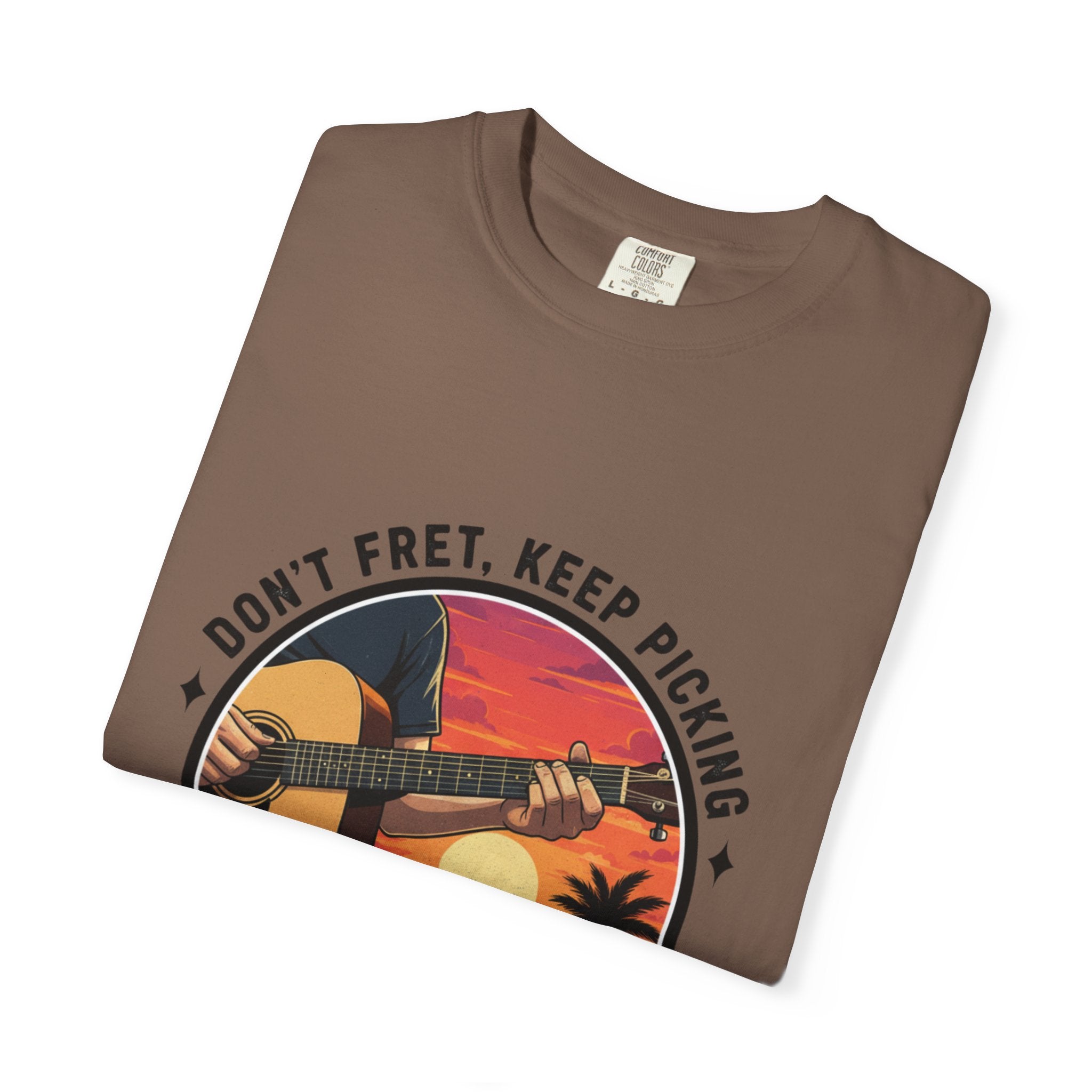 Don't Fret, Keep Picking: Island Sunset Guitar Tee