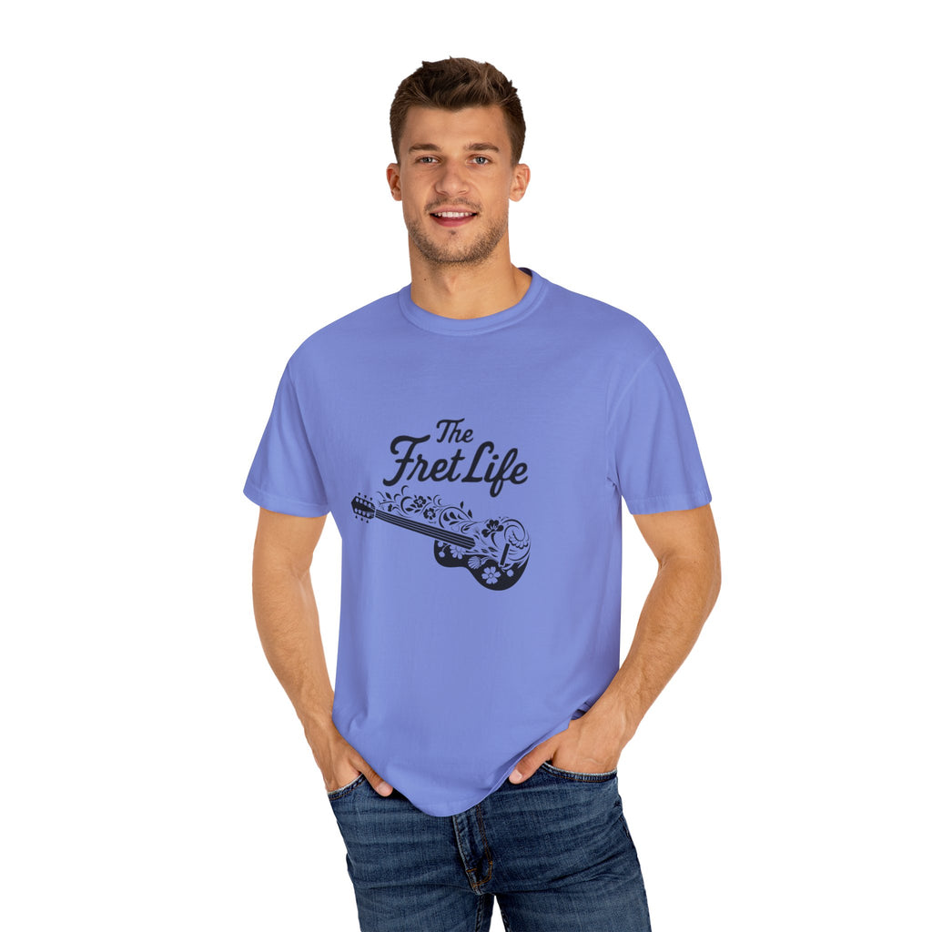 T-shirt - Flower Guitar 'The Fret Life' Subtle Design - Music and Guitar Lover Gift