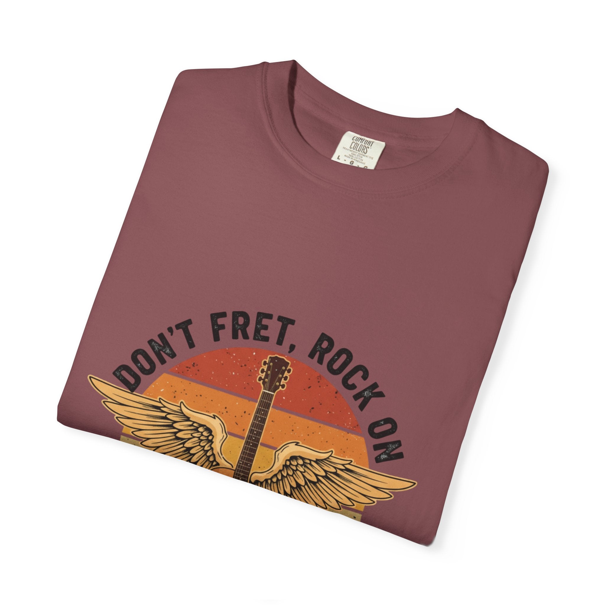 Don't Fret, Rock On Winged Guitar T-Shirt