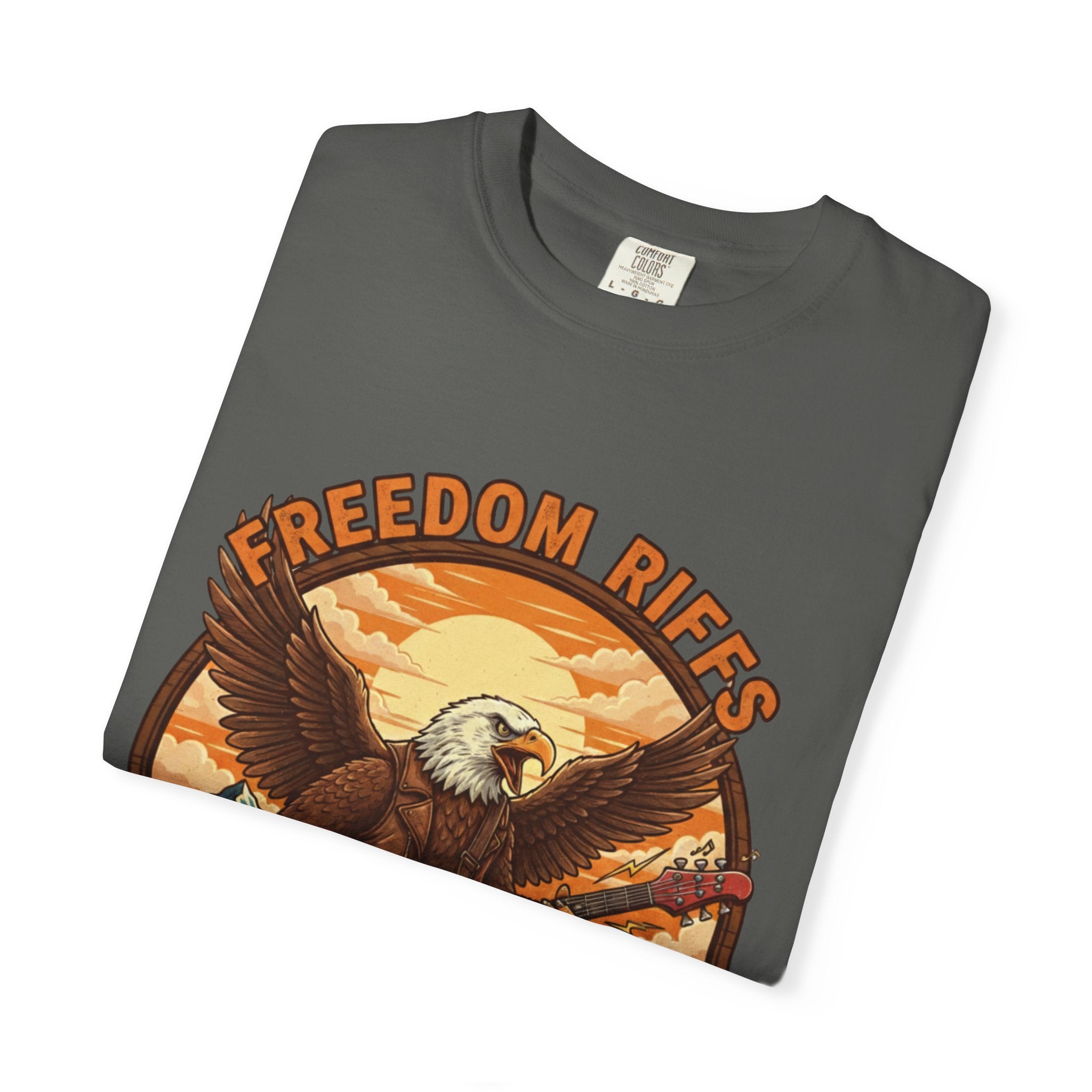 Freedom Riffs: The Eagle's Patriotic Shred Fret Life Tee