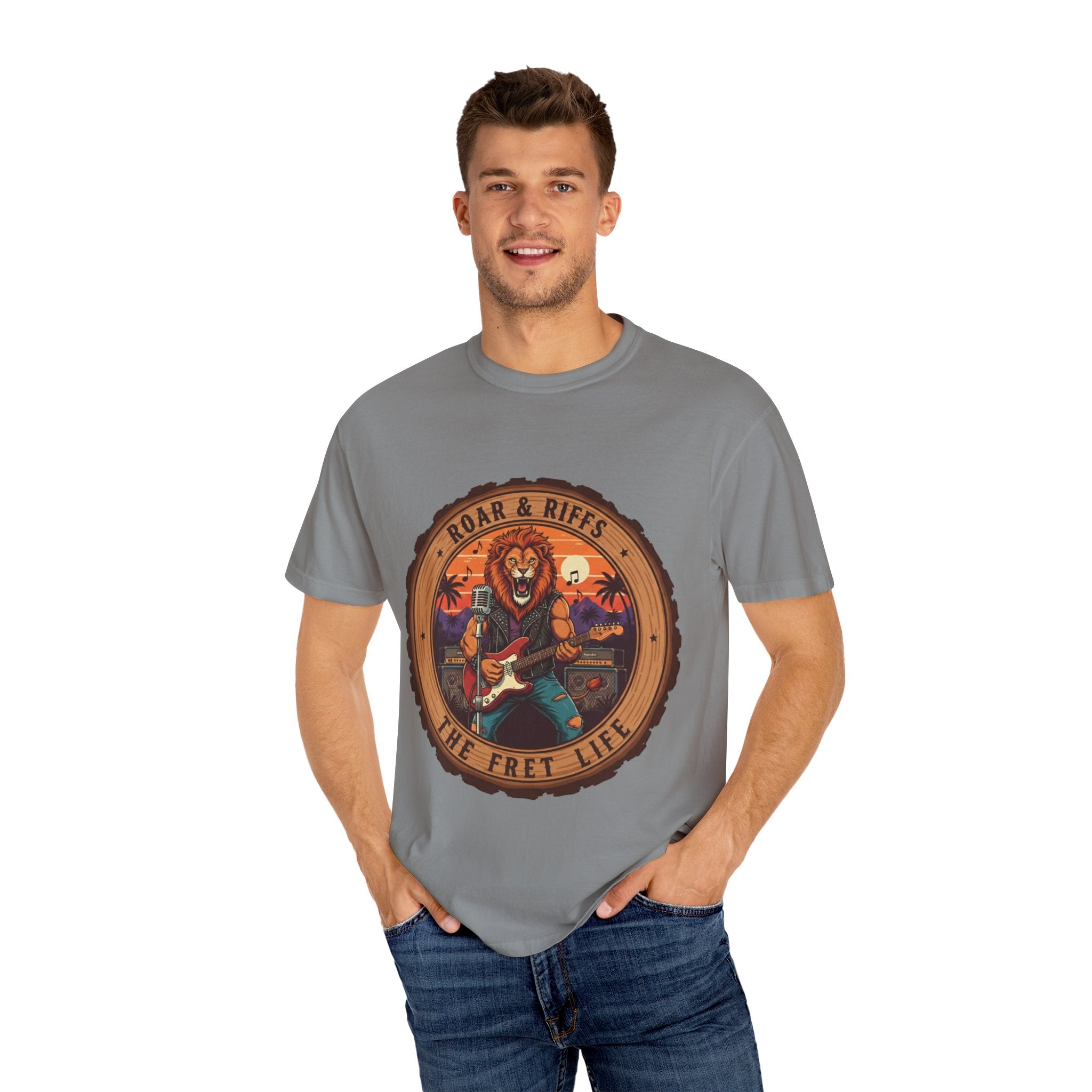 Roar & Riffs: The Lion Rock Star Fret Life Tee