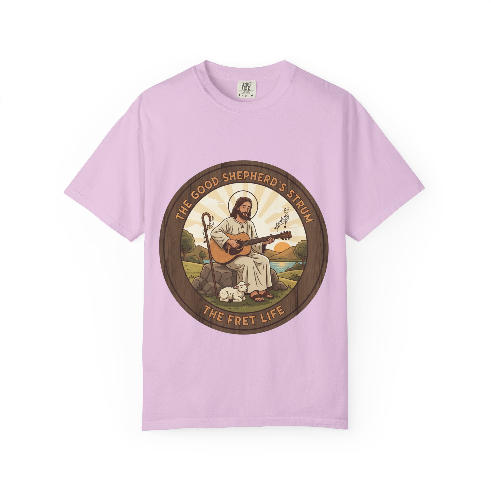 The Good Shepherd's Strum T-Shirt: Led by the Ultimate Musician.